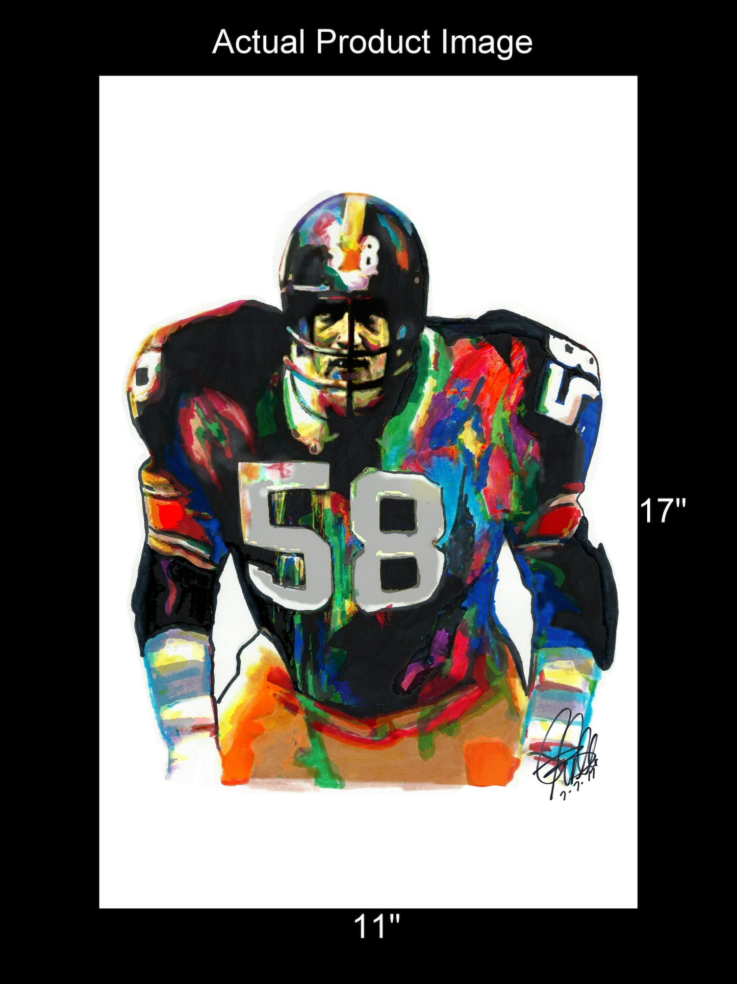 Jack Lambert Pittsburgh Steelers Football Sports Poster Print Wall Art 11x17