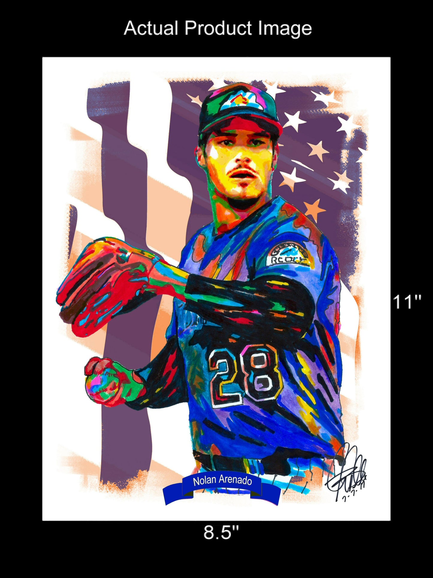 Nolan Arenado Colorado Rockies Baseball Sports Poster Print Wall Art 8.5x11