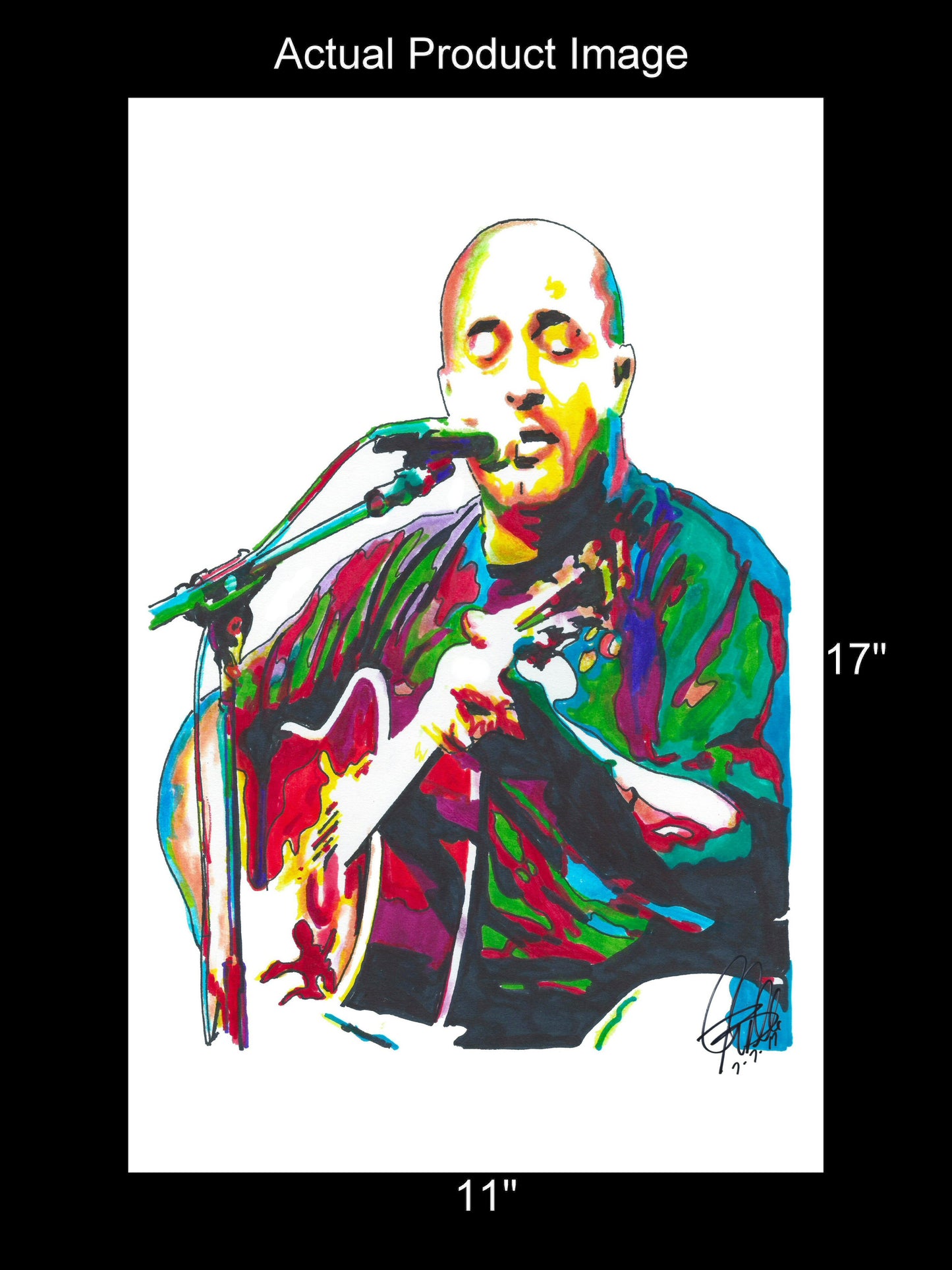 Aaron Lewis Staind Singer Guitar Rock Music Poster Print Wall Art 11x17