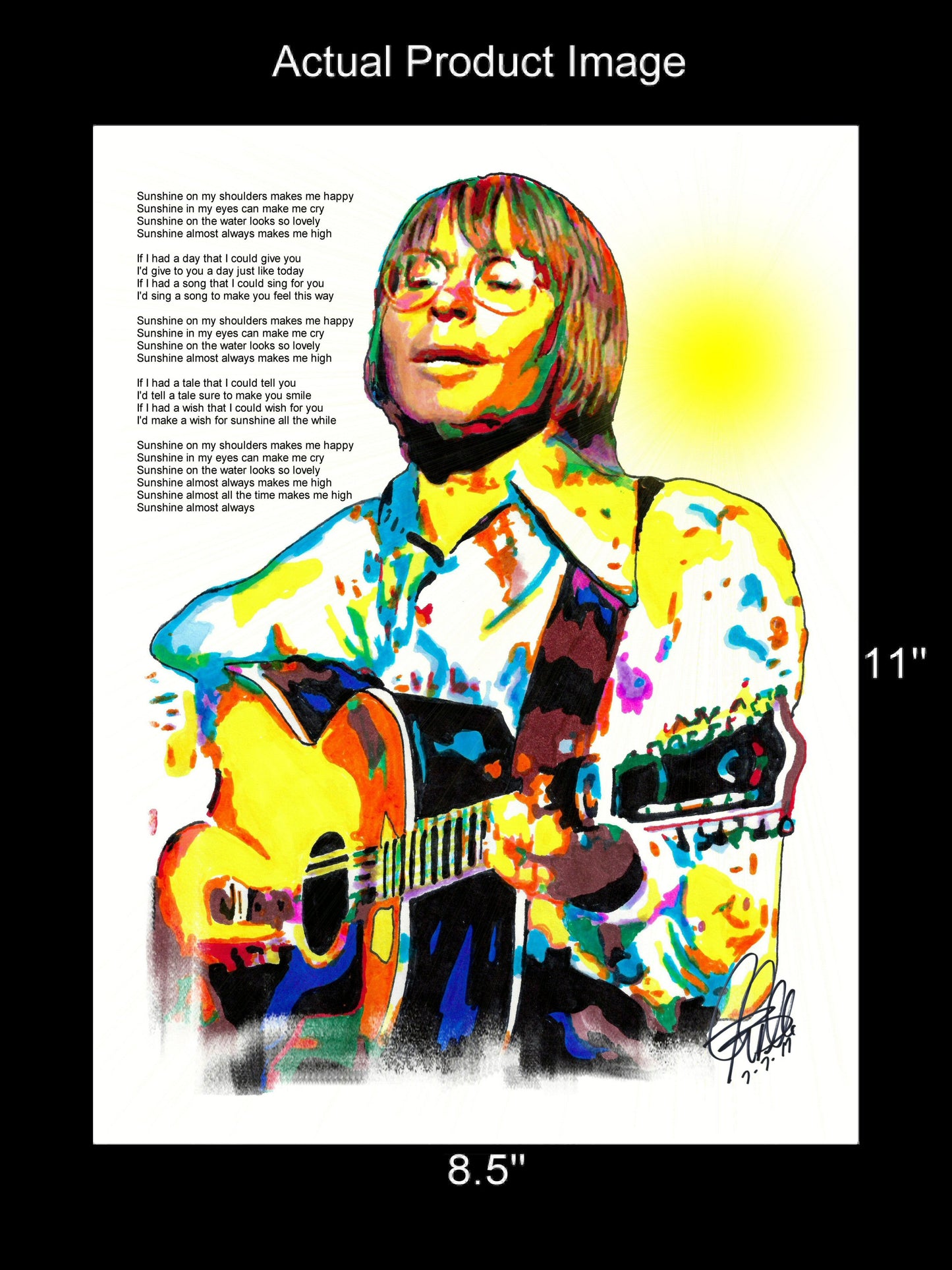 John Denver Sunshine on My Shoulders Singer Music Poster Print Wall Art 8.5x11