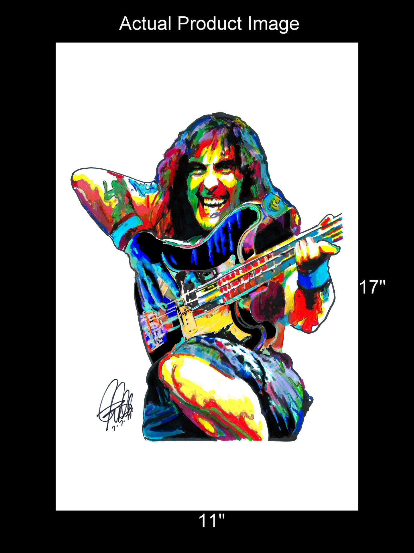 Steve Harris Iron Maiden Bass Guitar Rock Music Poster Print Wall Art 11x17