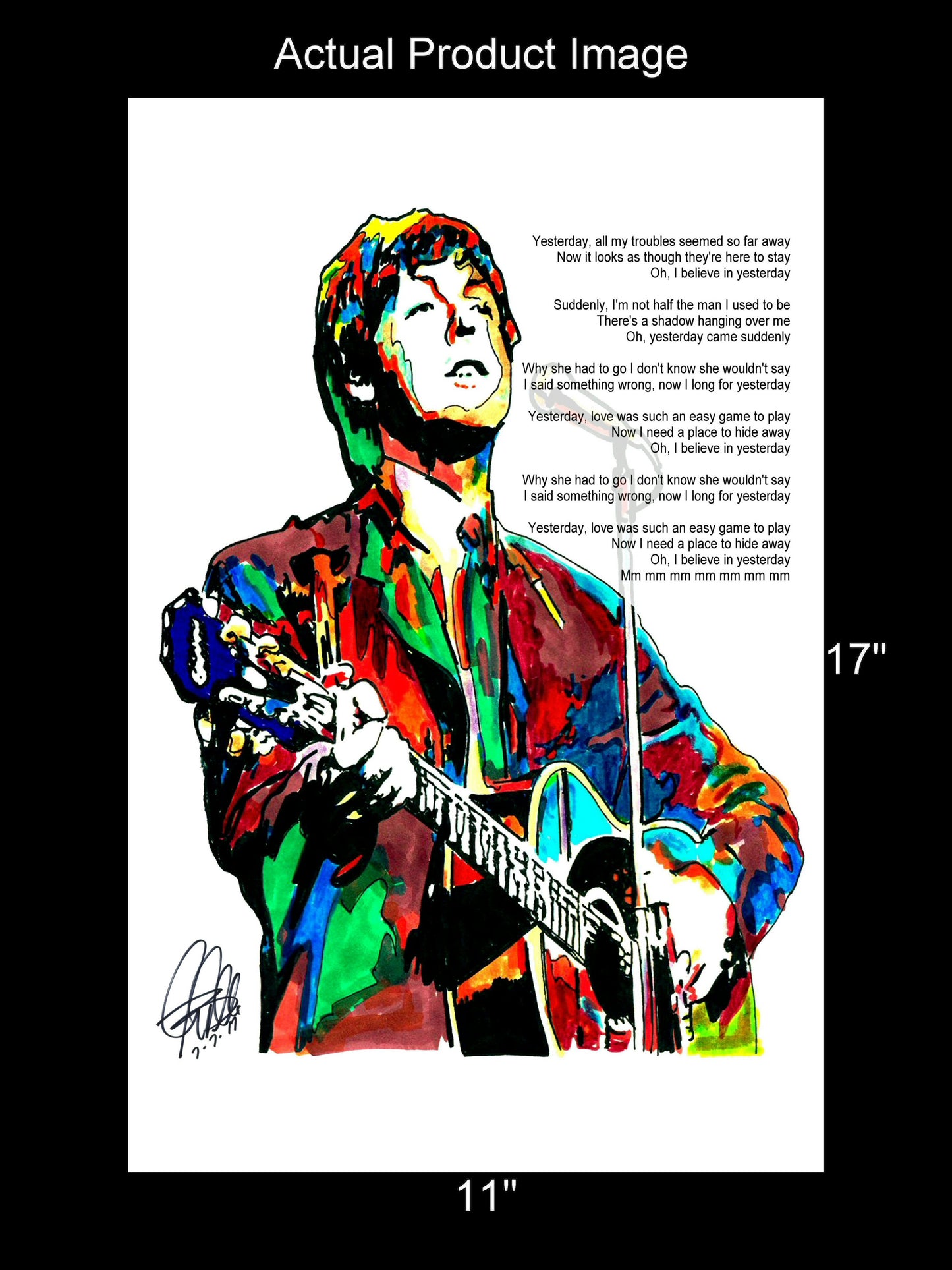 Paul McCartney The Beatles Yesterday Rock Music Poster Print Wall Art 11x17