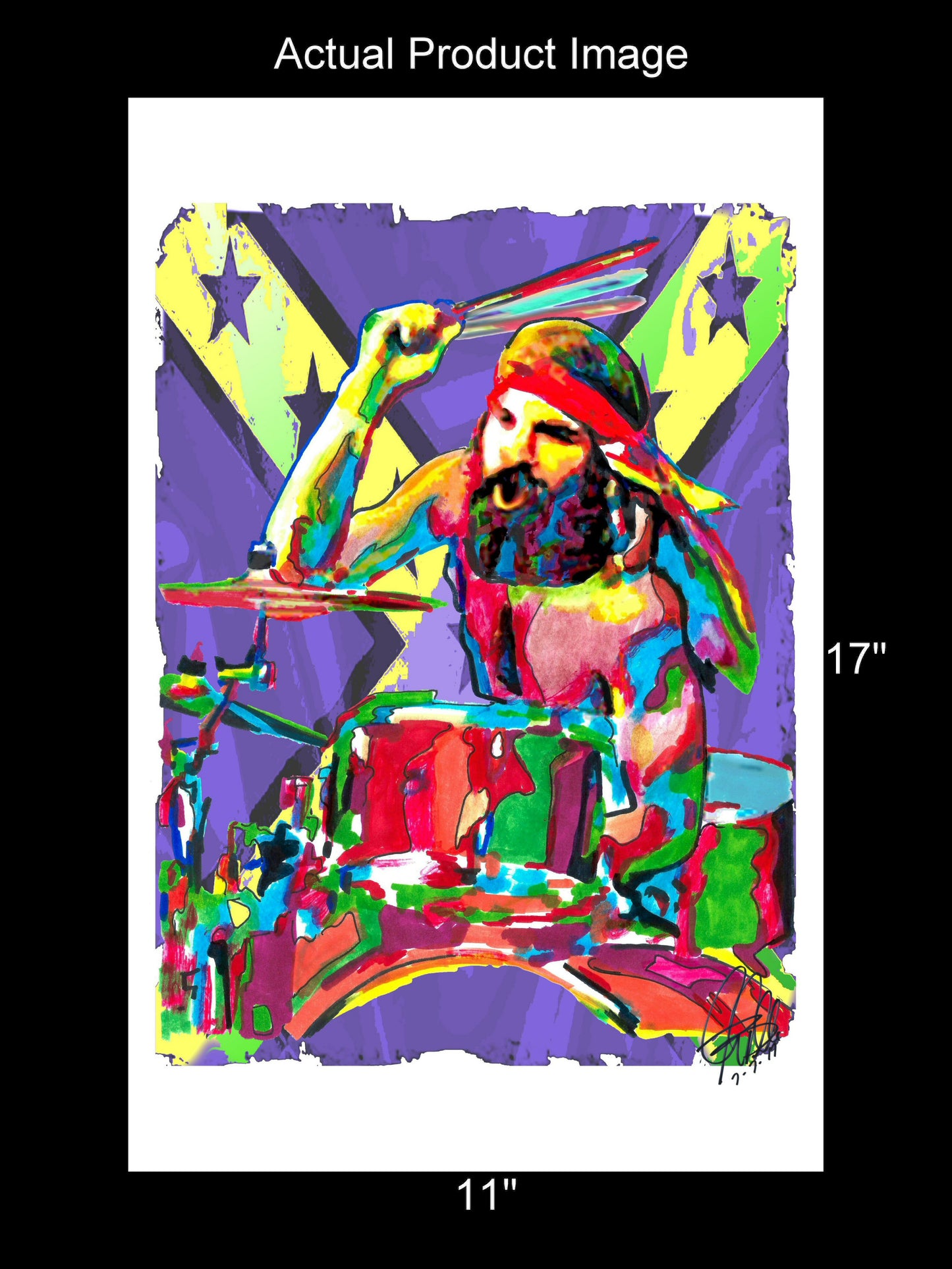 Artimus Pyle Lynyrd Skynyrd Drums Music Poster Print Wall Art 11x17