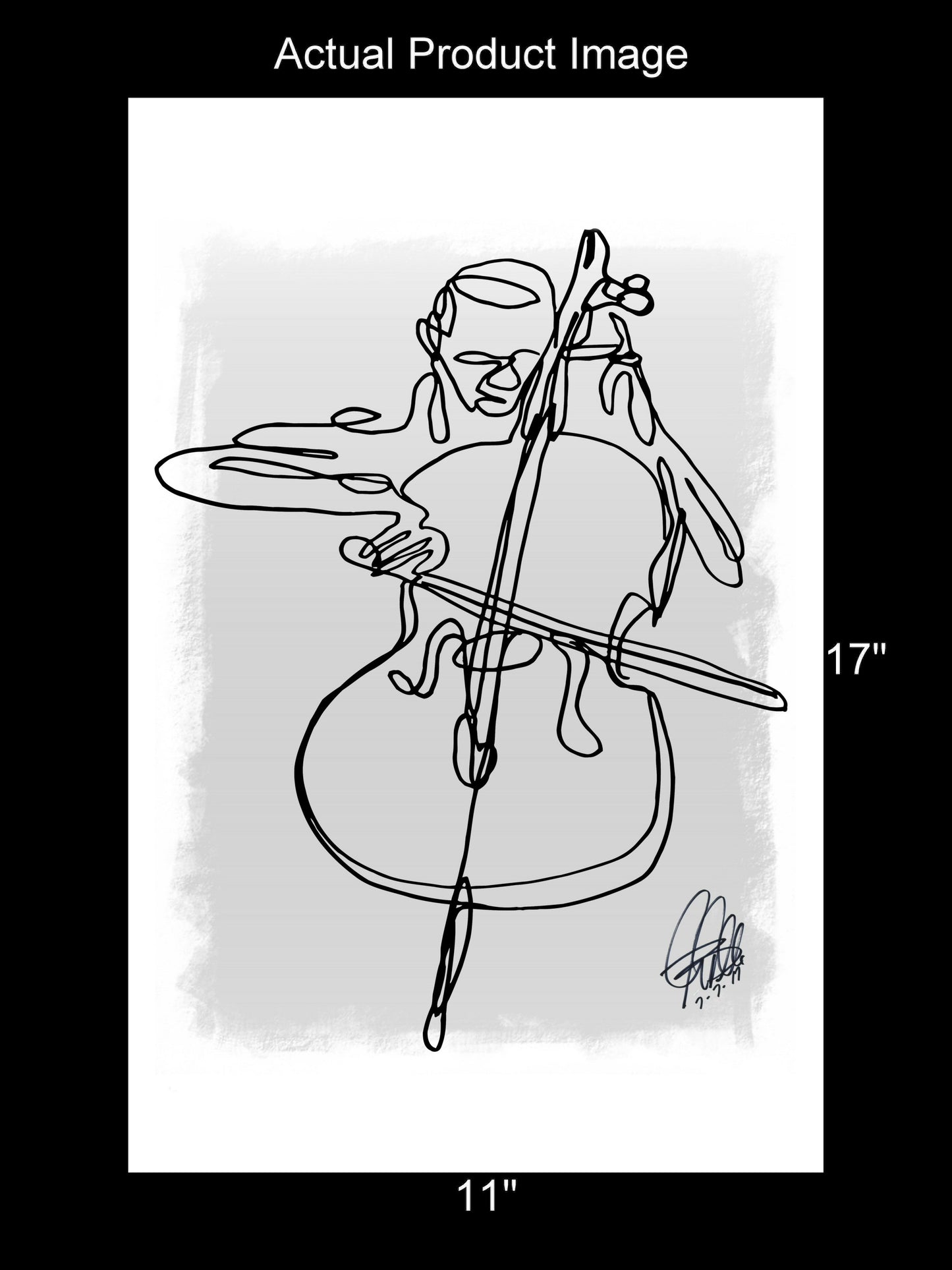 Cello Player Classical String Instrument Music Poster Print Wall Art 11x17