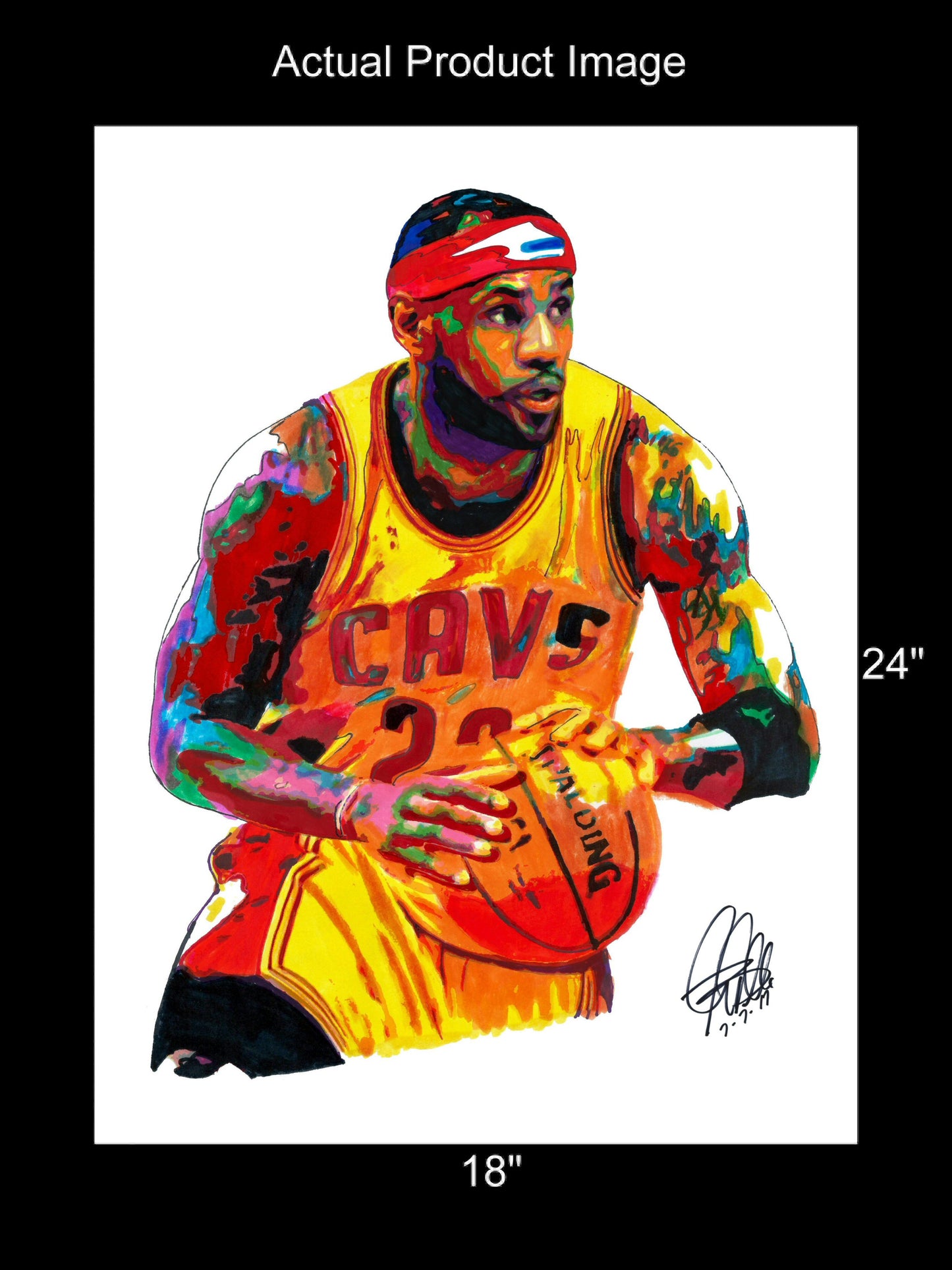 LeBron James Cleveland Cavaliers Sports Basketball Poster Print Wall Art 18x24