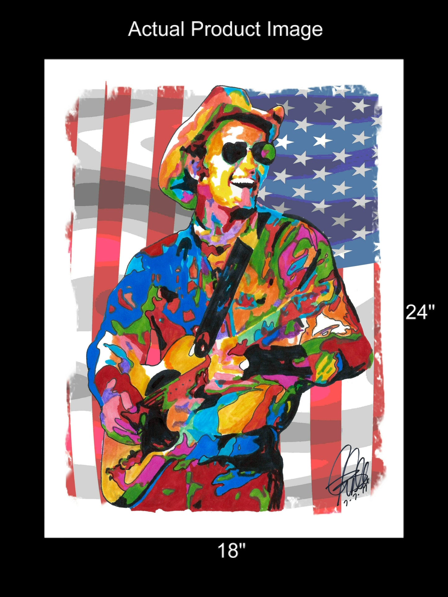 Jerry Reed Guitar Country Rock Music Poster Print Wall Art 18x24