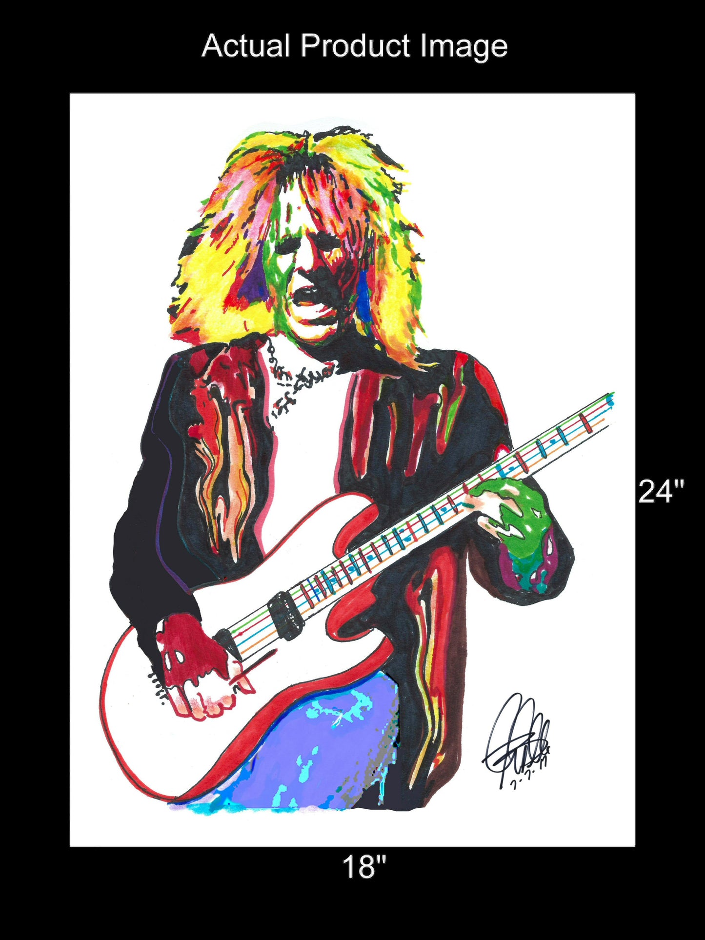 CC DeVille of Poison Guitar Hard Rock Music Poster Print Wall Art 18x24