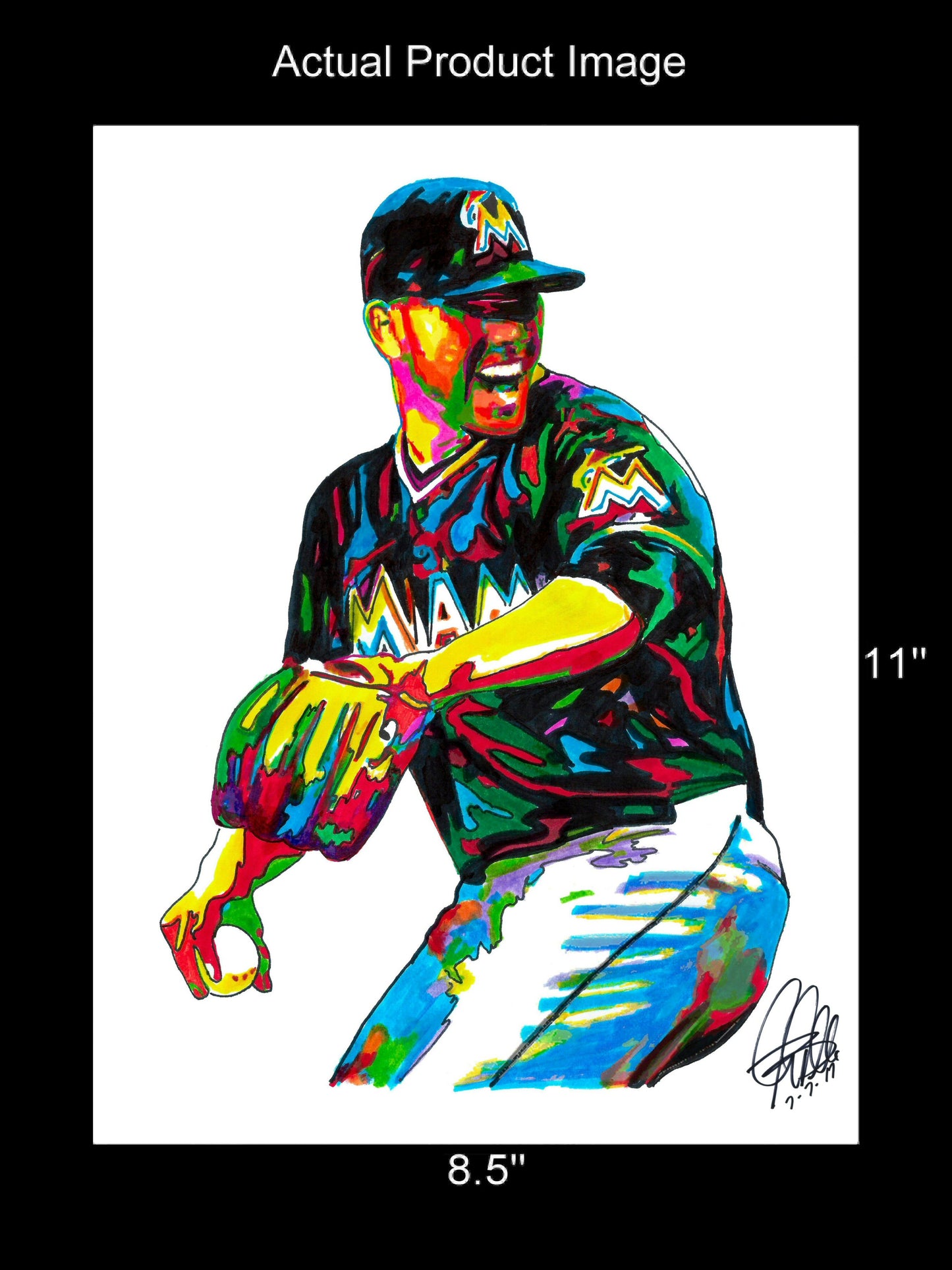 Jose Fernandez Miami Marlins Baseball Sports Poster Print Wall Art 8.5x11