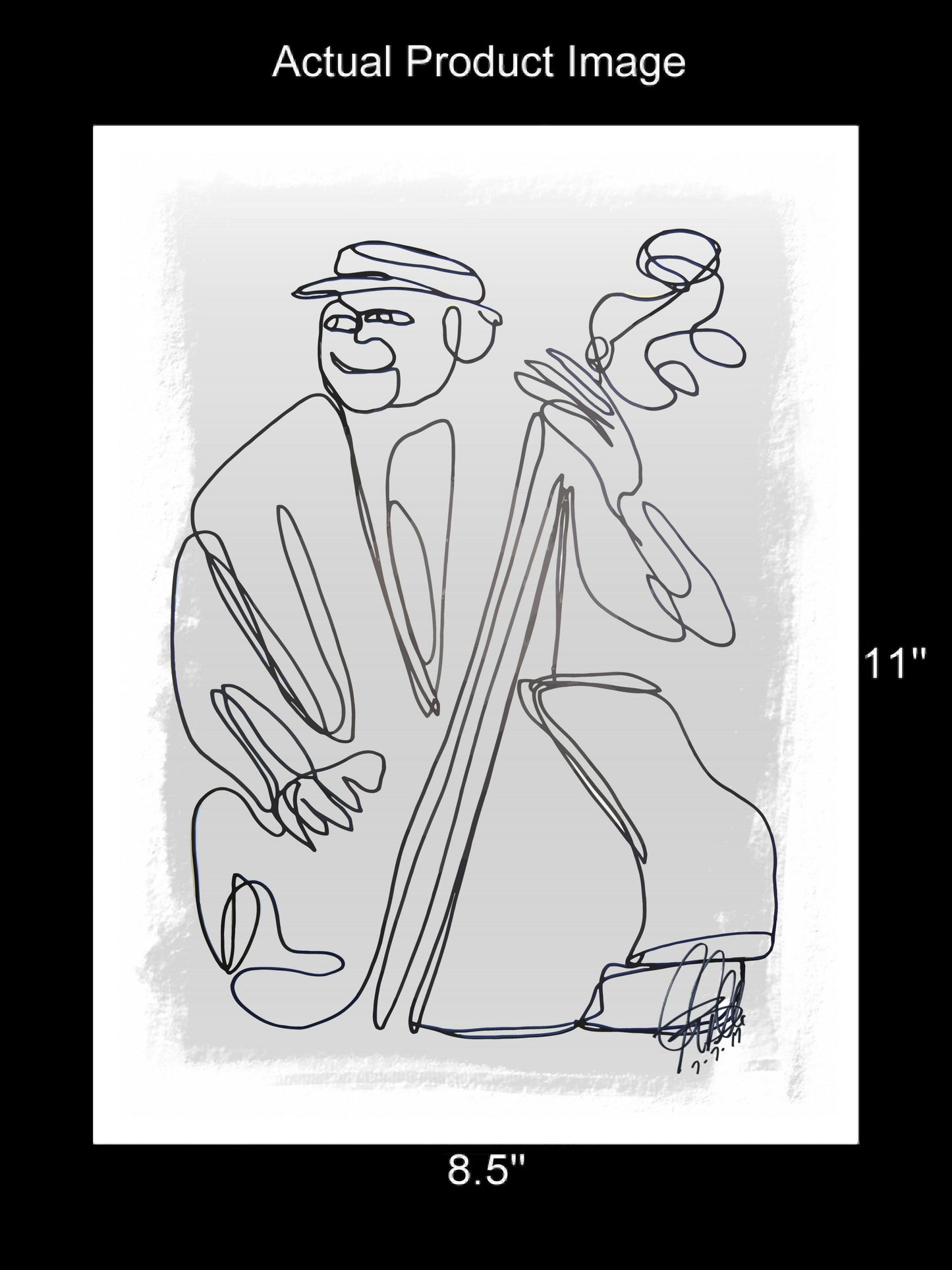 Upright Bass Player Jazz Music Poster Print Wall Art 8.5x11