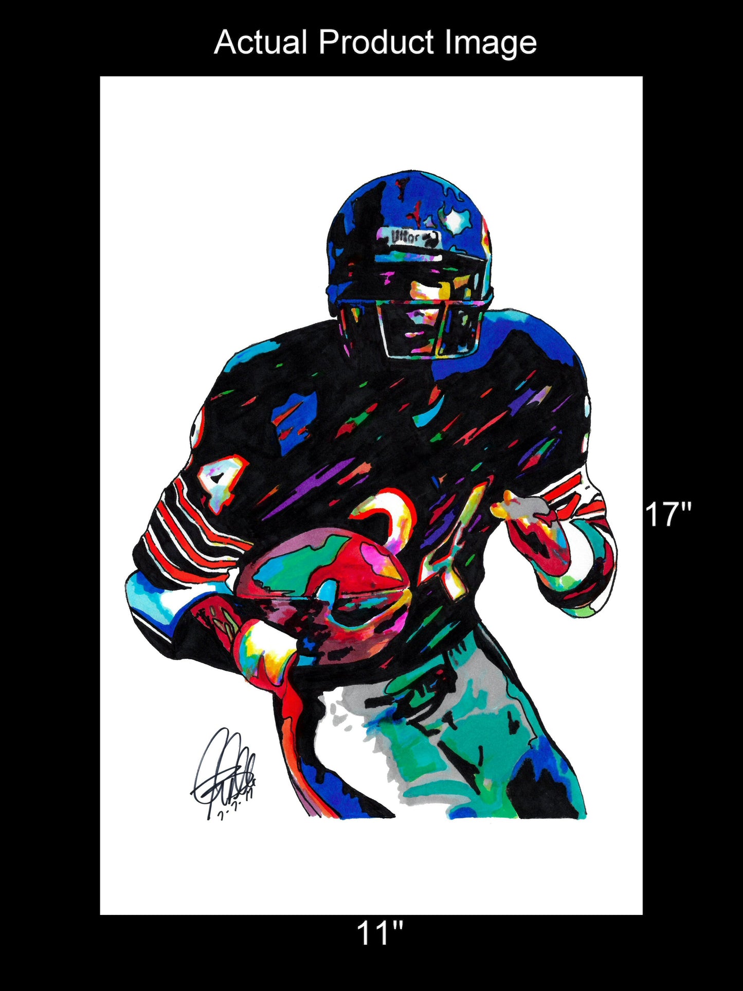 Walter Payton Chicago Bears Football RB Sports Print Poster Wall Art 11x17