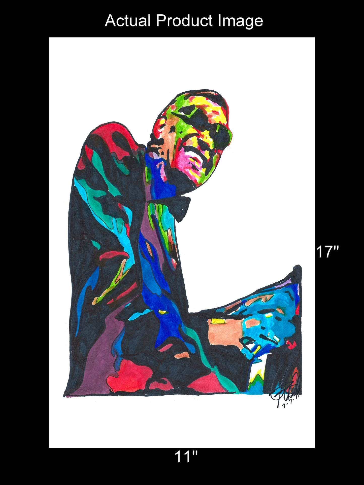 Ray Charles Singer Piano Soul Music Poster Print Wall Art 11x17