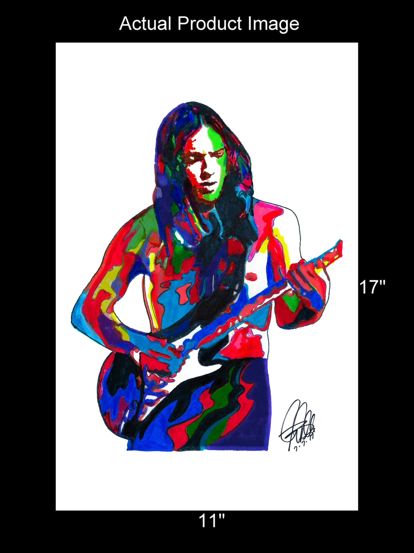 David Gilmour Pink Floyd Guitar Rock Music Poster Print Wall Art 11x17