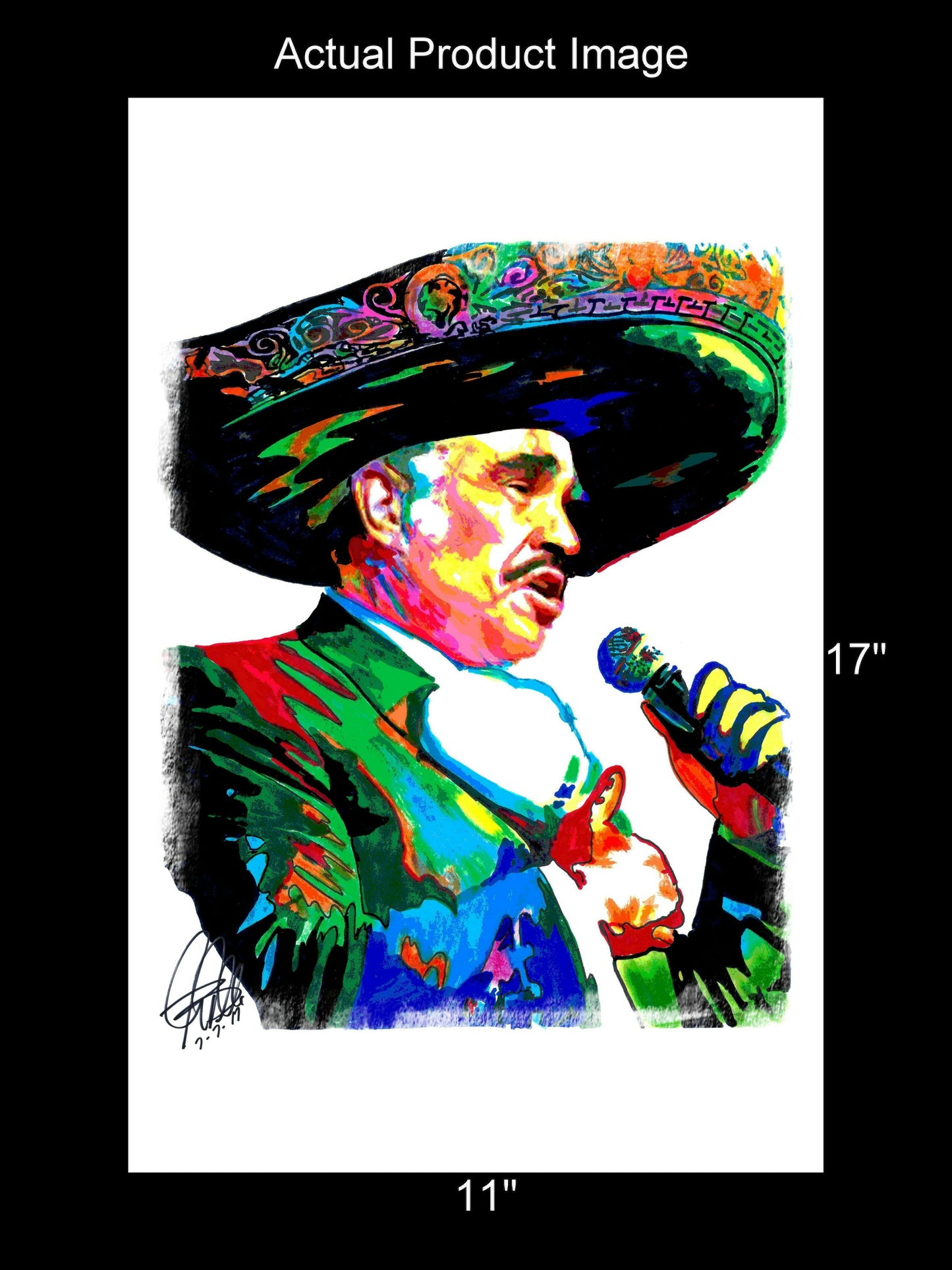 Vicente Fernandez Singer Mexican Music Print Poster Wall Art 11x17