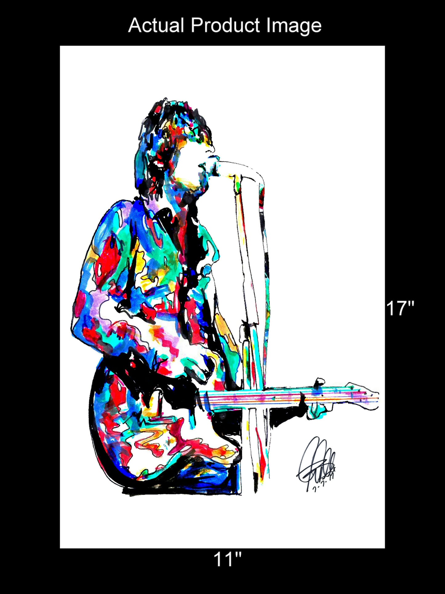 Syd Barrett Pink Floyd Singer Guitar Rock Music Poster Print Wall Art 11x17