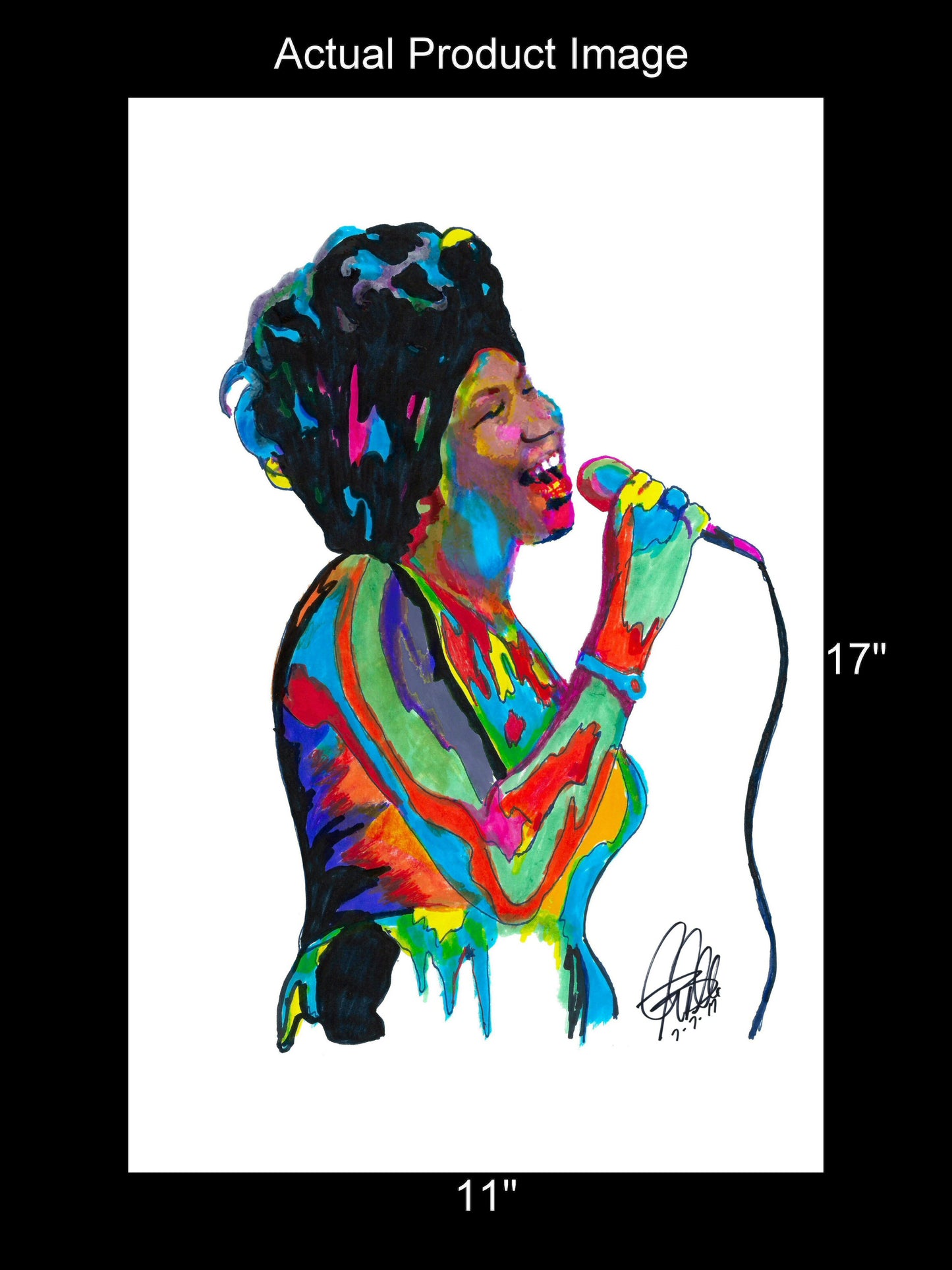 Aretha Franklin Singer Piano Soul Gospel Pop Music Poster Print Wall Art 11x17