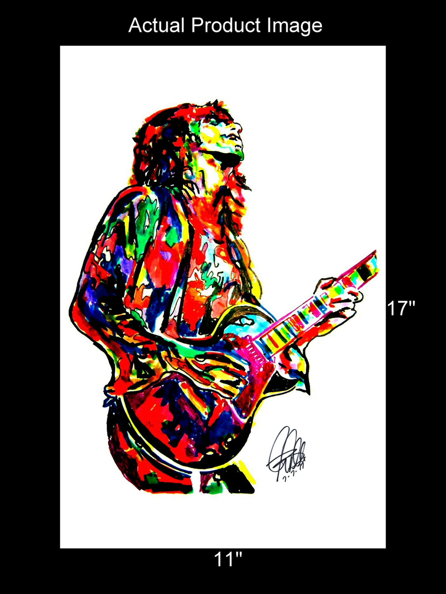 Keith Richards Guitar Rock Music Poster Print Wall Art 11x17