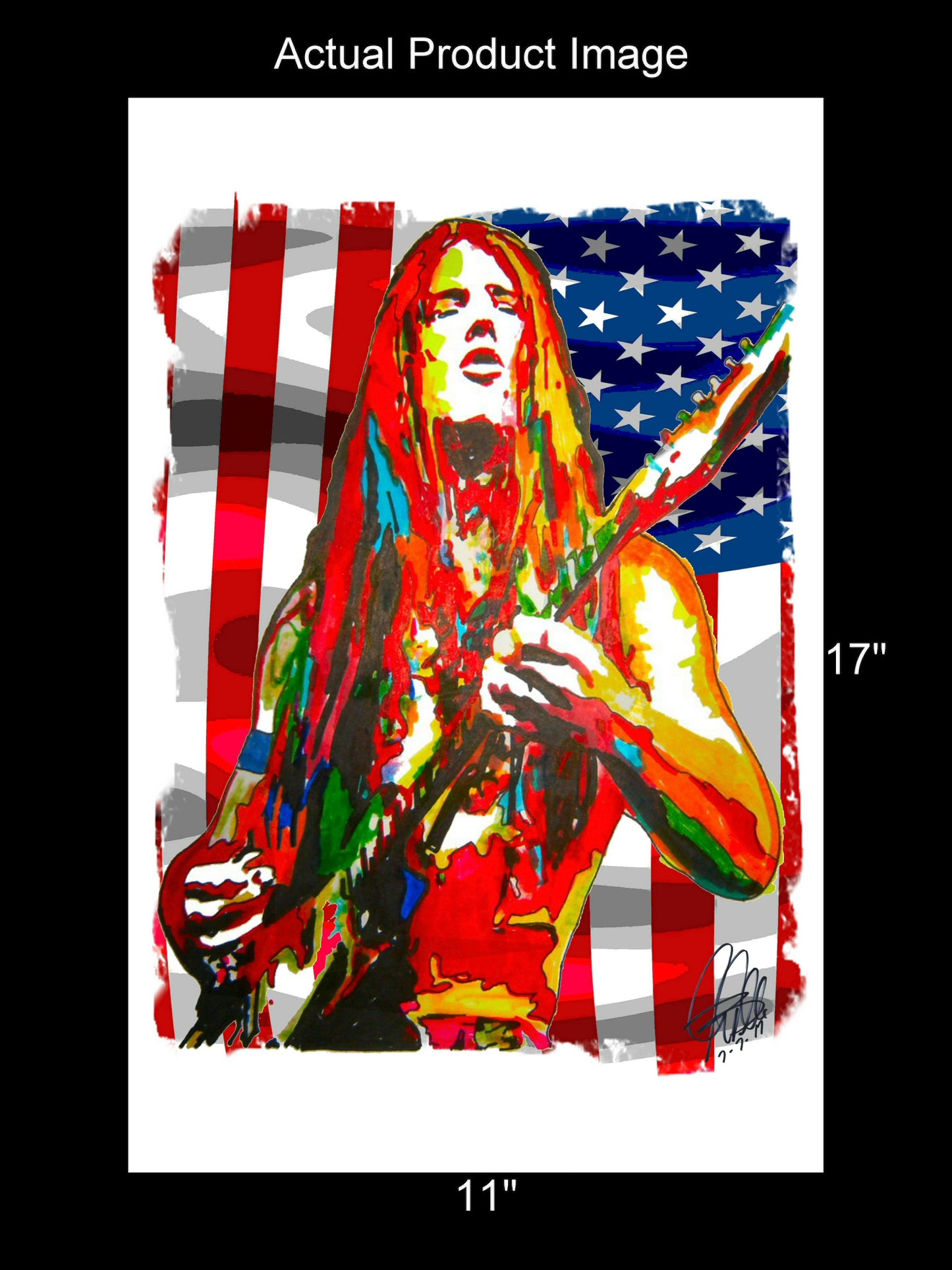 Mark Farner Grand Funk Railroad Guitar Hard Rock Music Poster Print Art 11x17