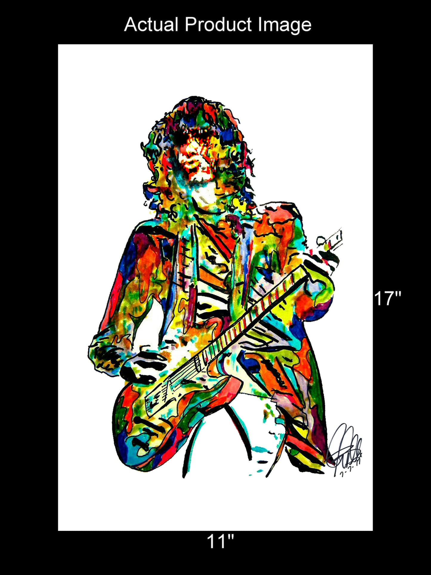 Jimmy Page Led Zeppelin Guitar Music Poster Print Wall Art 11x17