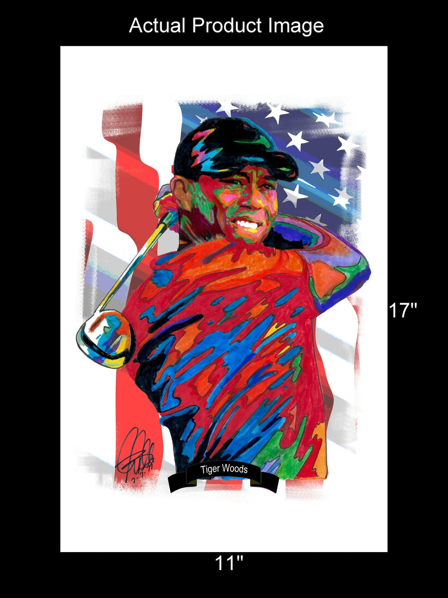 Tiger Woods Golf Poster Print Wall Art 11x17