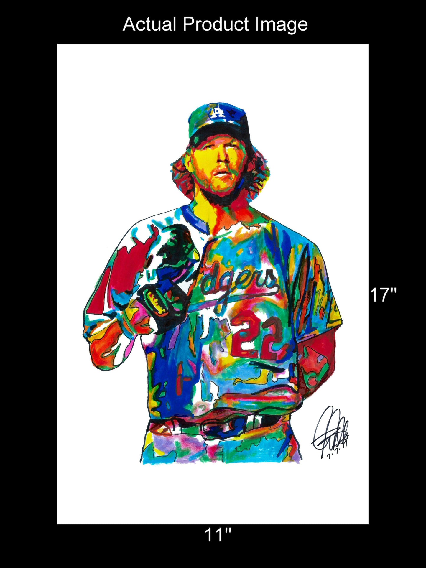 Clayton Kershaw Los Angeles Dodgers Baseball Sports Poster Print Wall Art 11x17