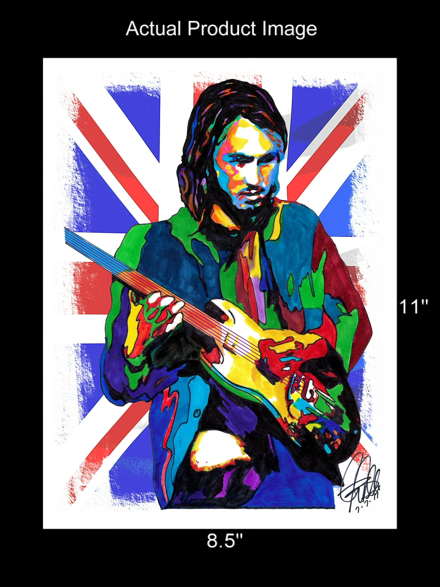 Ollie Halsall Guitar Progressive Rock Music Poster Print Wall Art 8.5x11