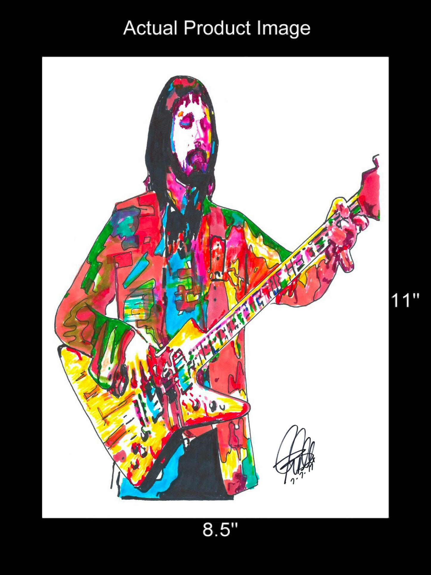 John Entwistle The Who Bass Guitar Rock Music Poster Print Wall Art 8.5x11