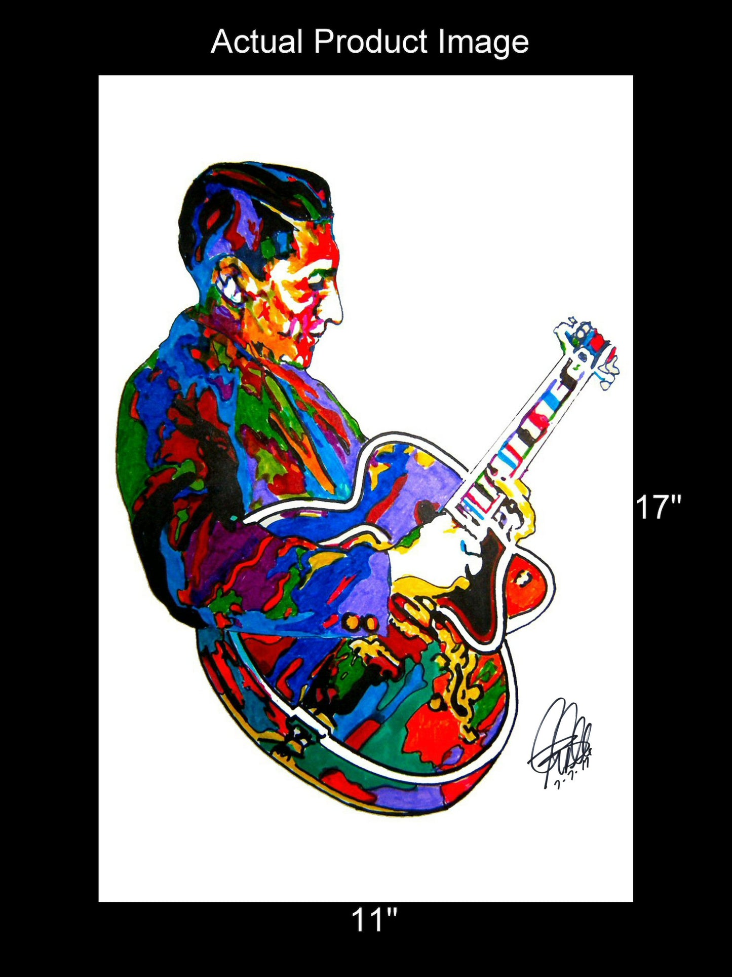 Scotty Moore Guitar Rockabilly Rock & Roll Music Poster Print Wall Art 11x17