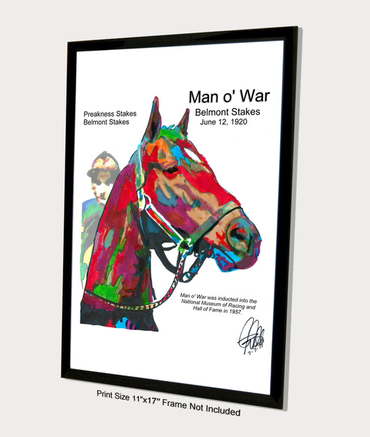 Man o War Thoroughbred Triple Crown Horse Racing Poster Print Wall Art 11x17