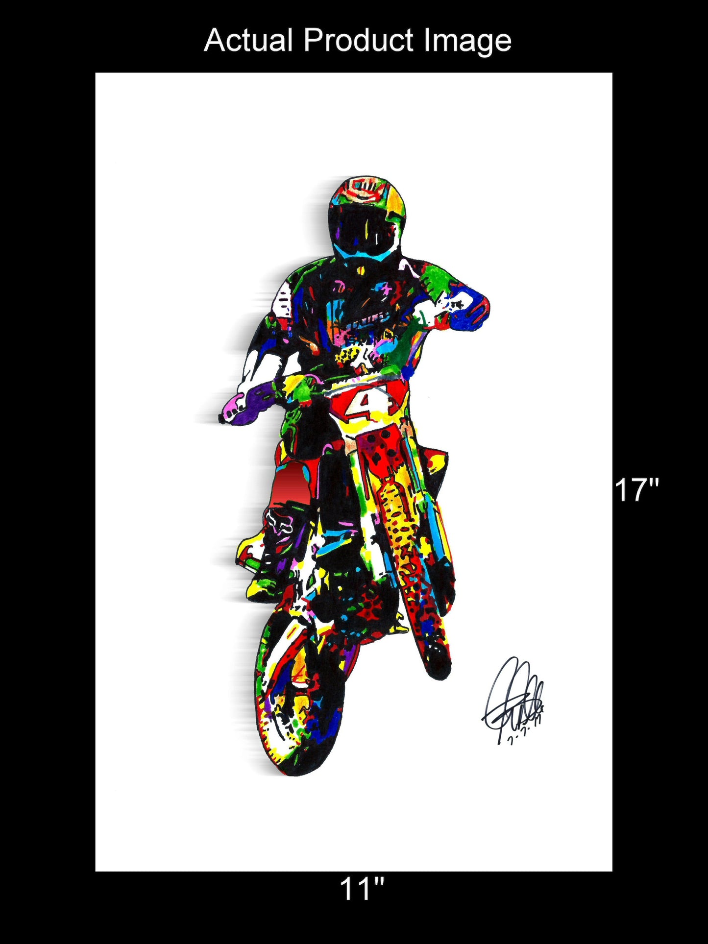 Ricky Carmichael Motocross Freestyle Dirt Bike Poster Print Wall Art 11x17