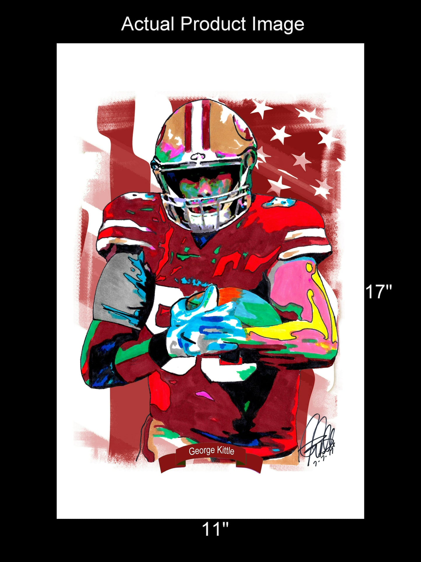 George Kittle San Francisco 49ers Football Print Poster Wall Art 11x17