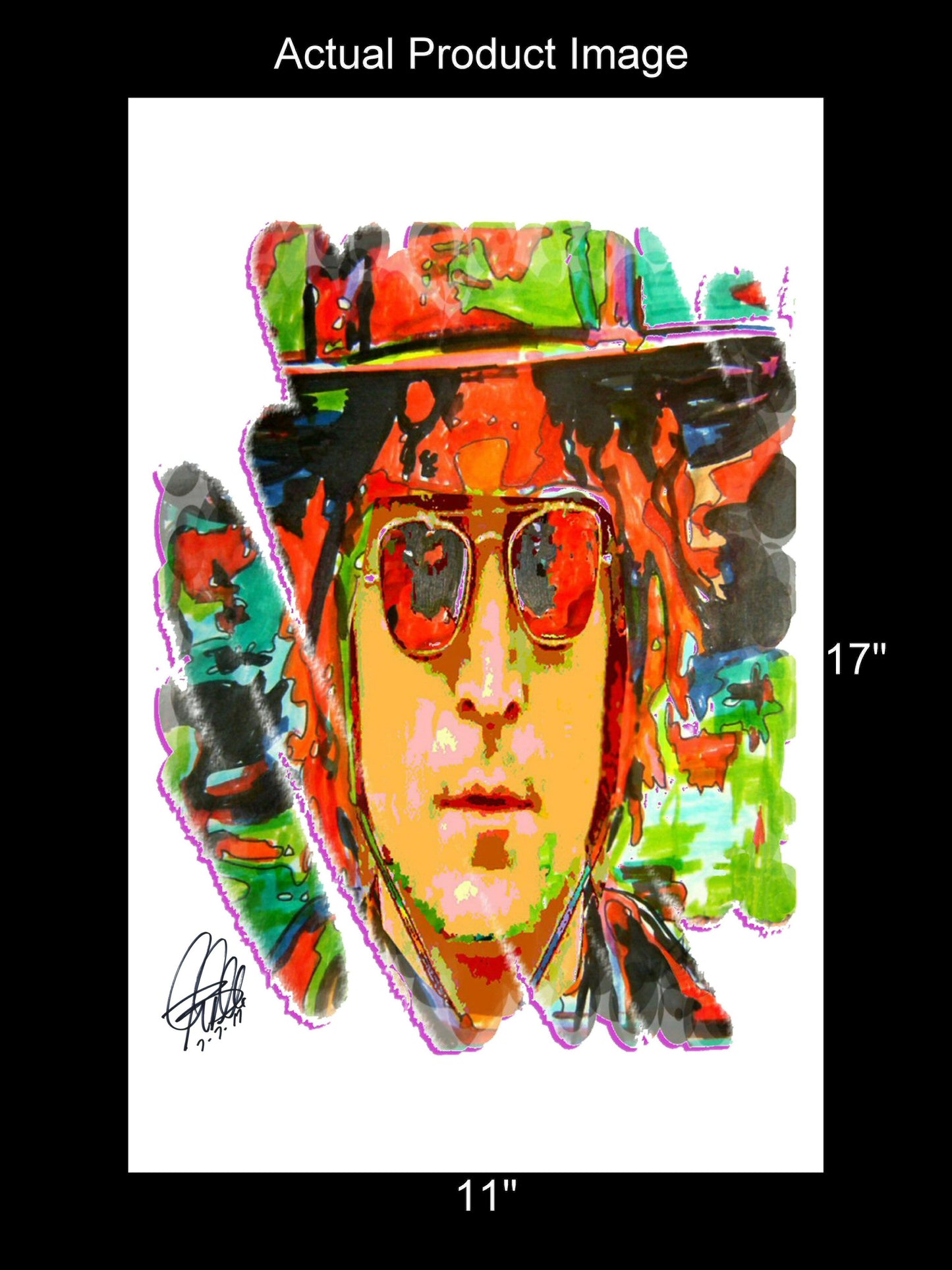 John Lennon The Beatles Guitar Rock Music Poster Print Wall Art 11x17