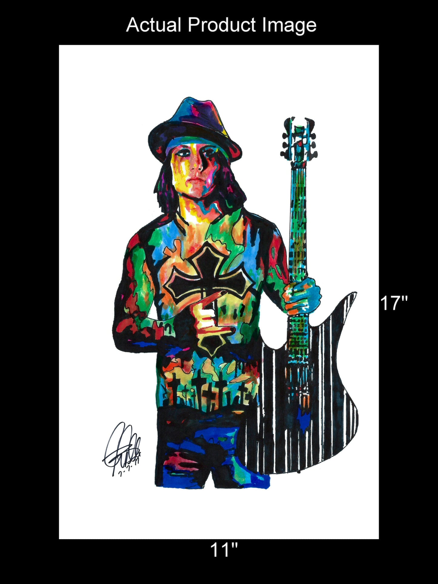 Synyster Gates Avenged Sevenfold Guitar Music Print Poster Wall Art 11x17