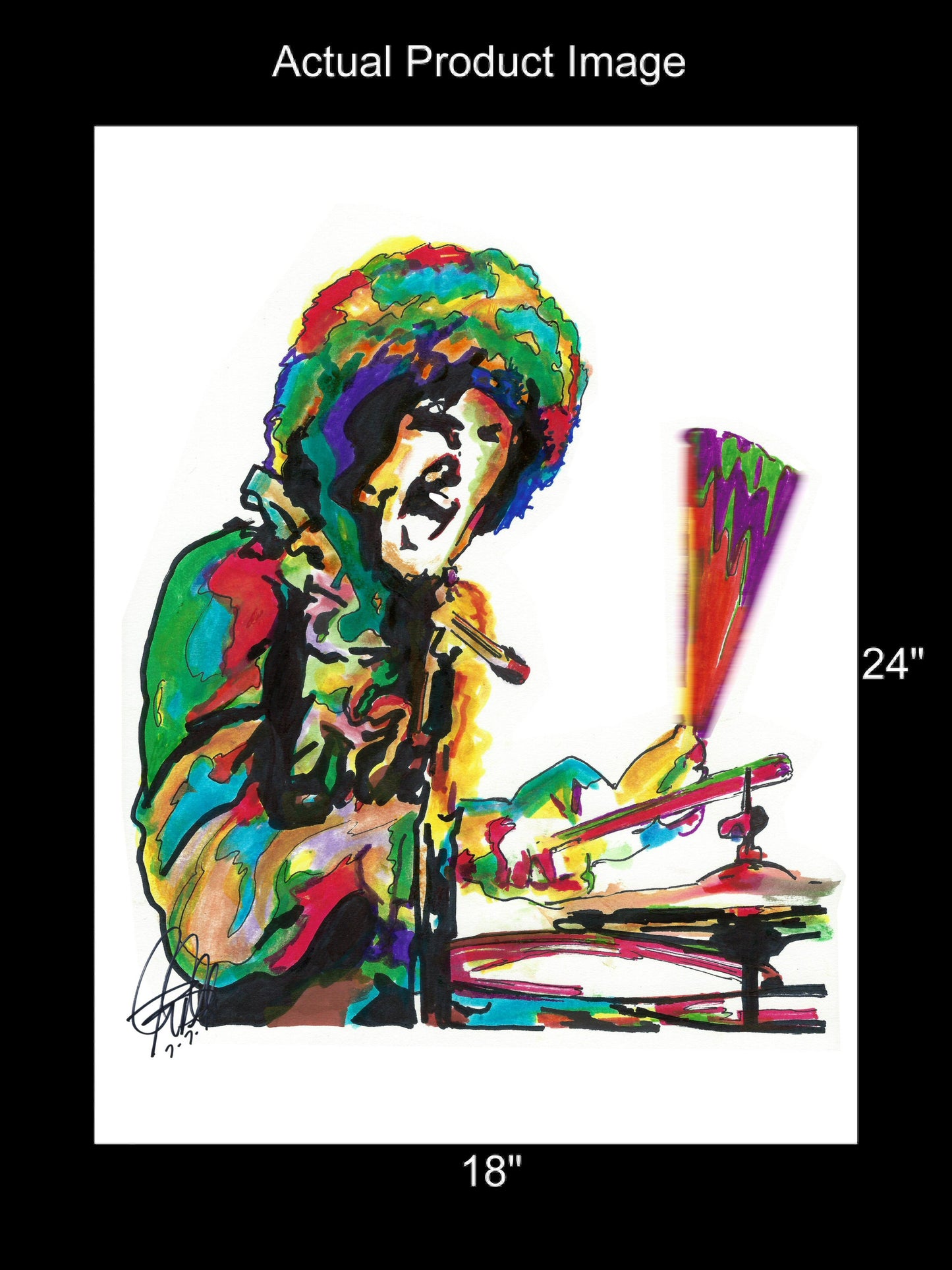 Mitch Mitchell Jimi Hendrix Experience Drums Music Poster Print Wall Art 18x24