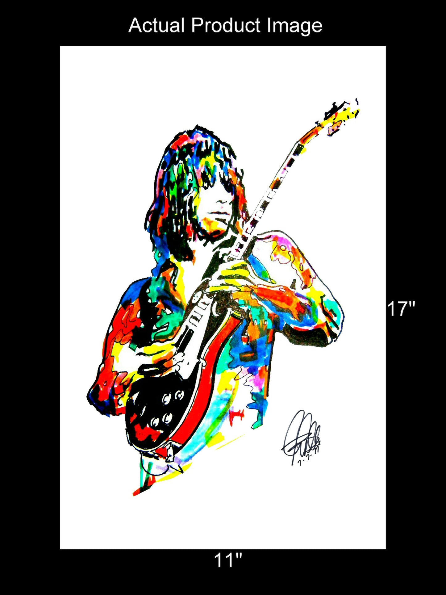 Jeff Beck Guitar Rock Music Poster Print Wall Art 11x17