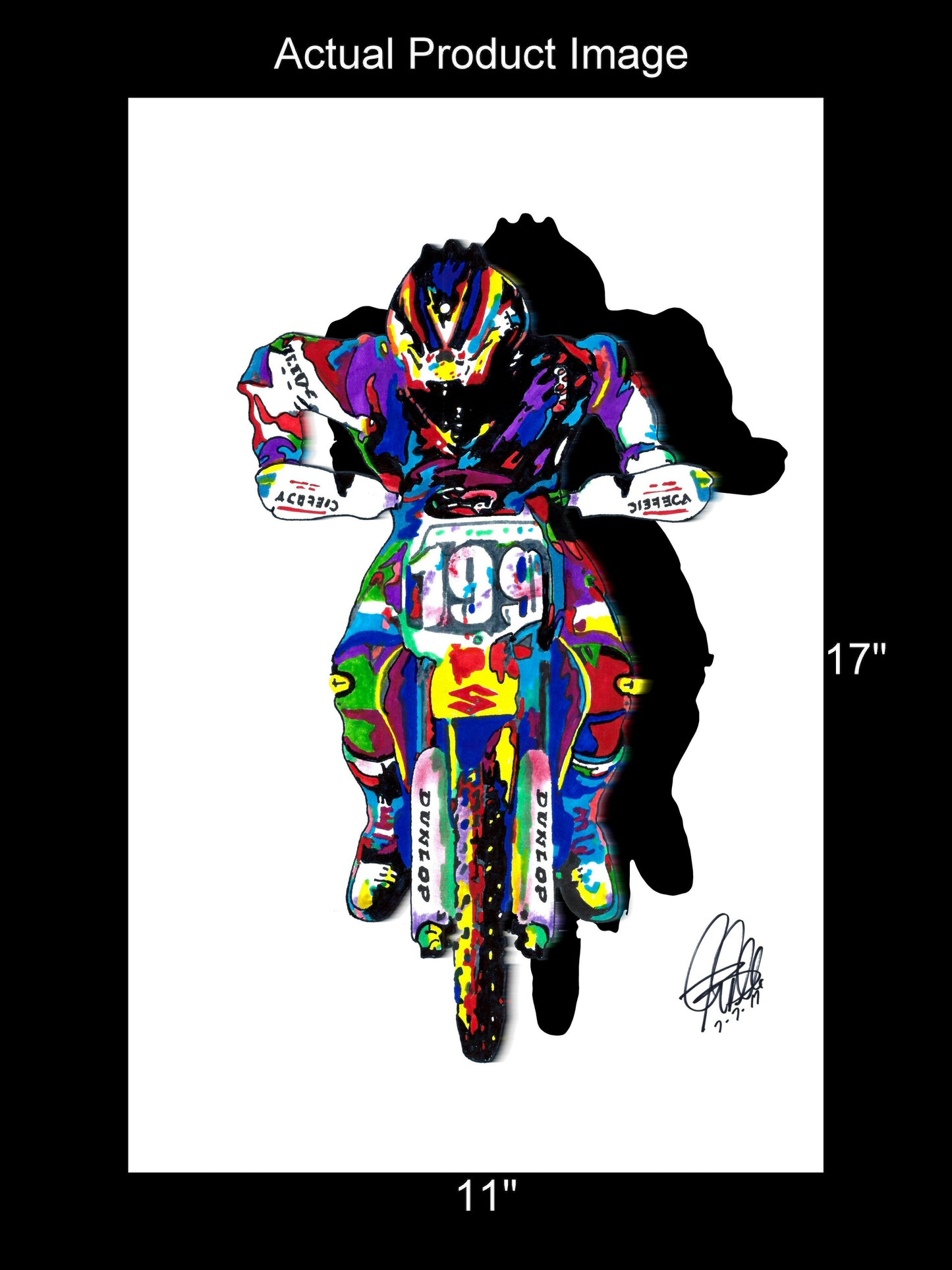 Travis Pastrana Motocross Freestyle Dirt Bike Poster Print Wall Art 11x17