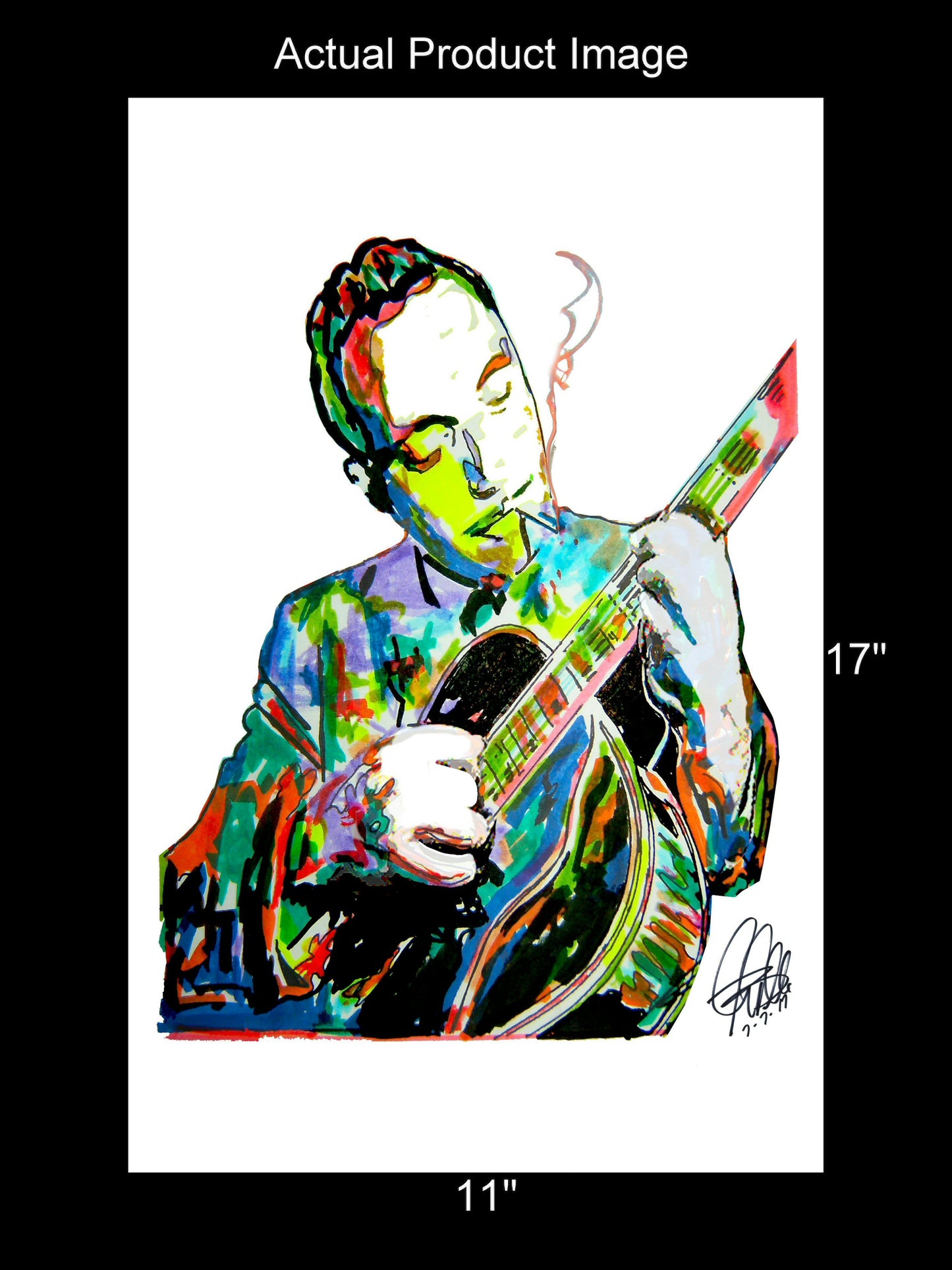 Django Reinhardt Guitar Jazz Bebop Music Print Poster Wall Art 11x17