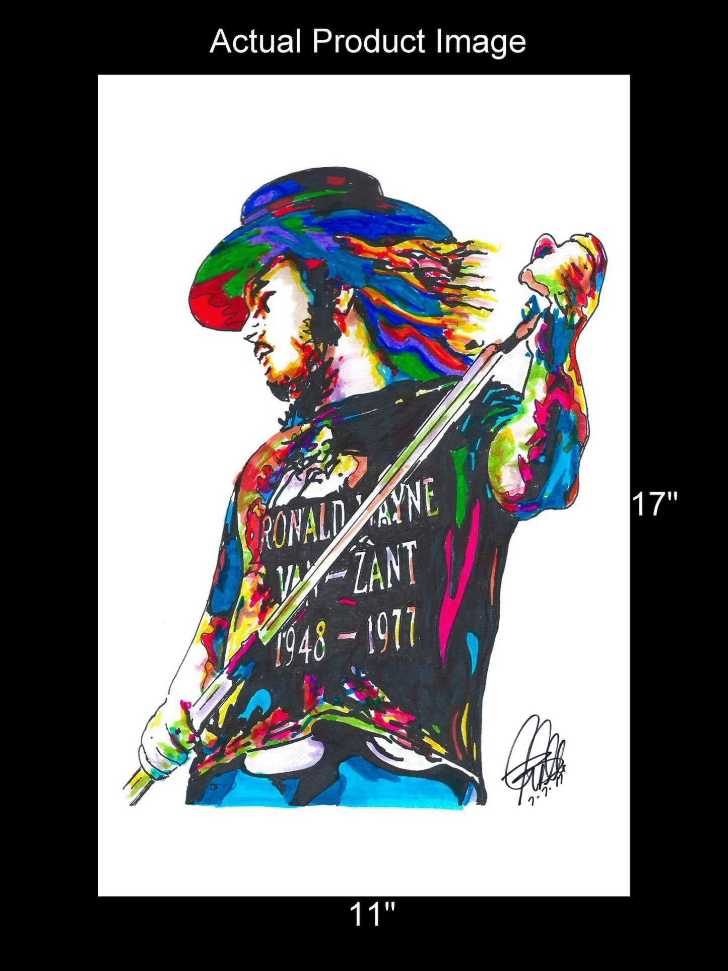 Ronnie Van Zant Lynyrd Skynyrd Southern Rock Music Poster Print Wall Art 11x17