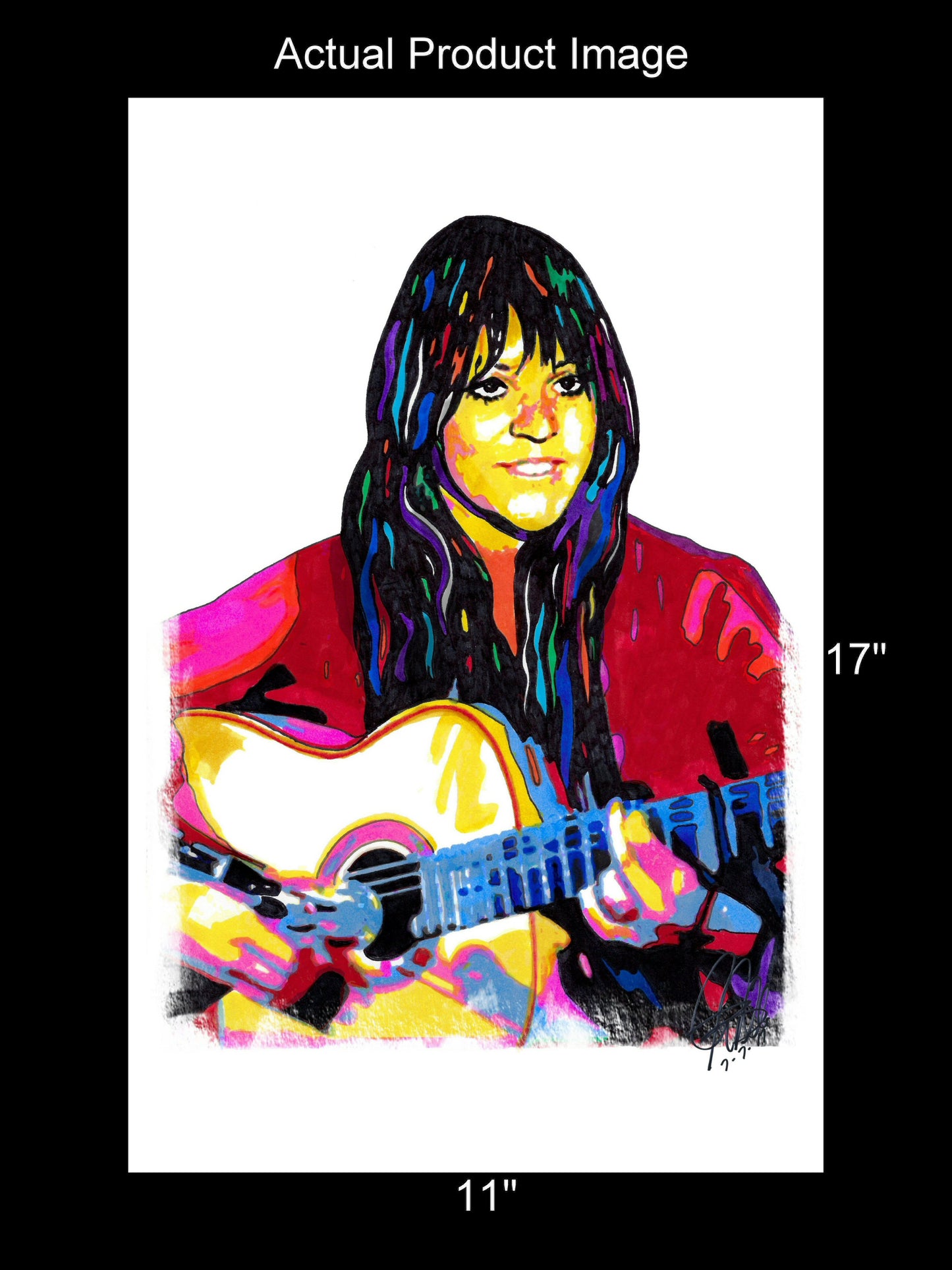 Melanie Safka Singer Guitar Folk Music Poster Print Wall Art 11x17