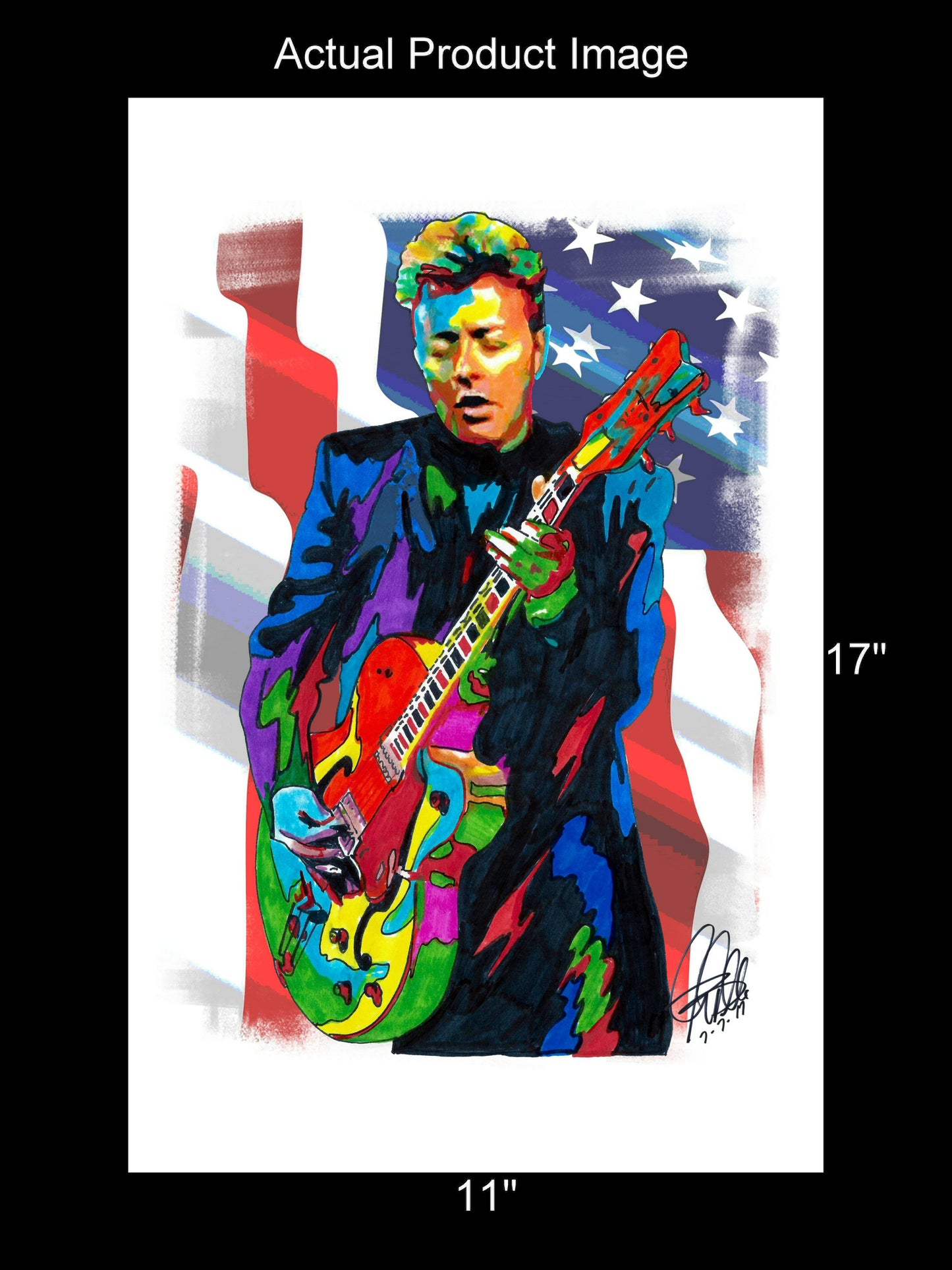 Brian Setzer Stray Cats Singer Guitar Rock Music Poster Print Wall Art 11x17