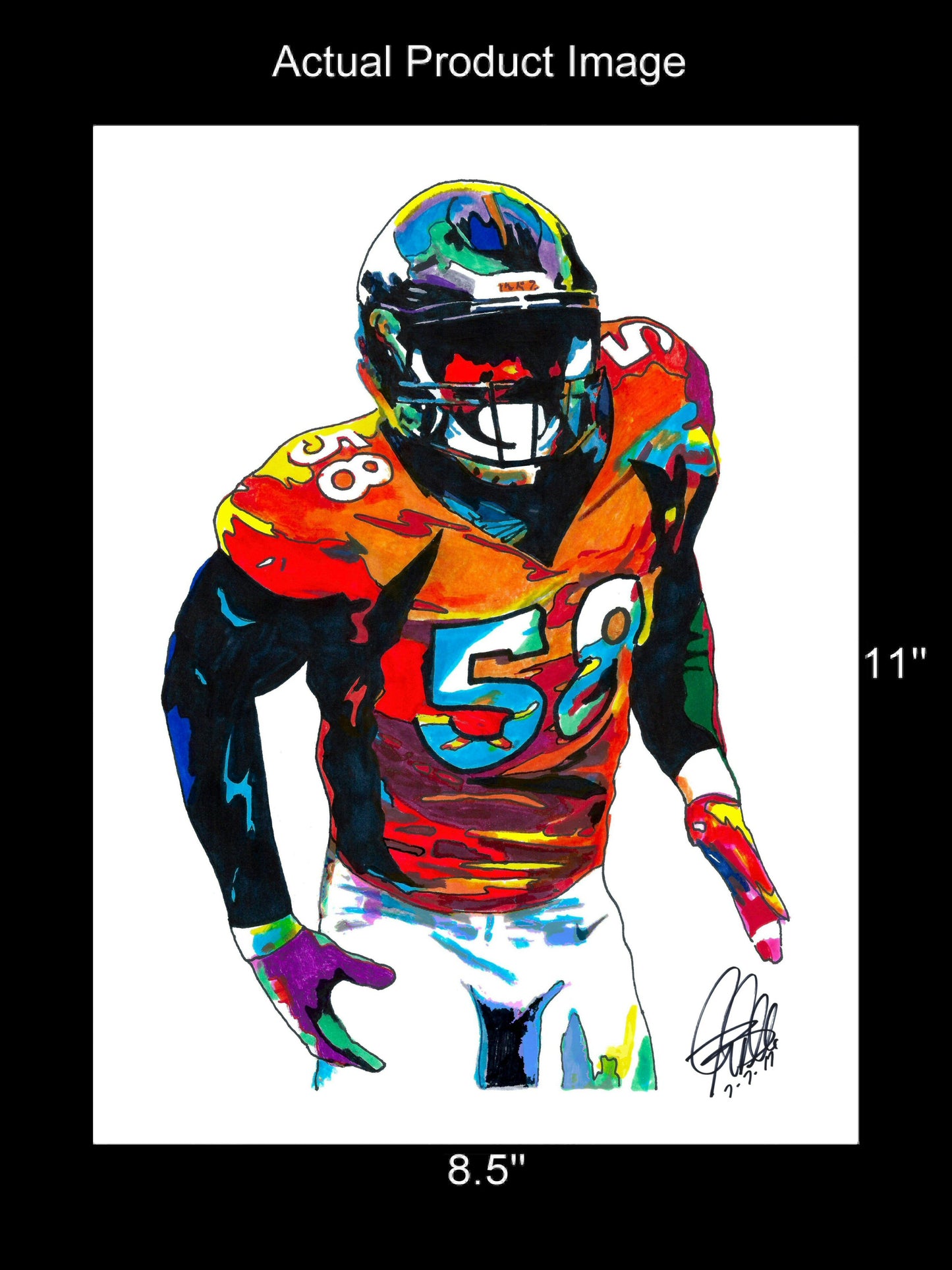 Von Miller Denver Broncos LB Football Sports Print Poster Wall Art 8.5x11