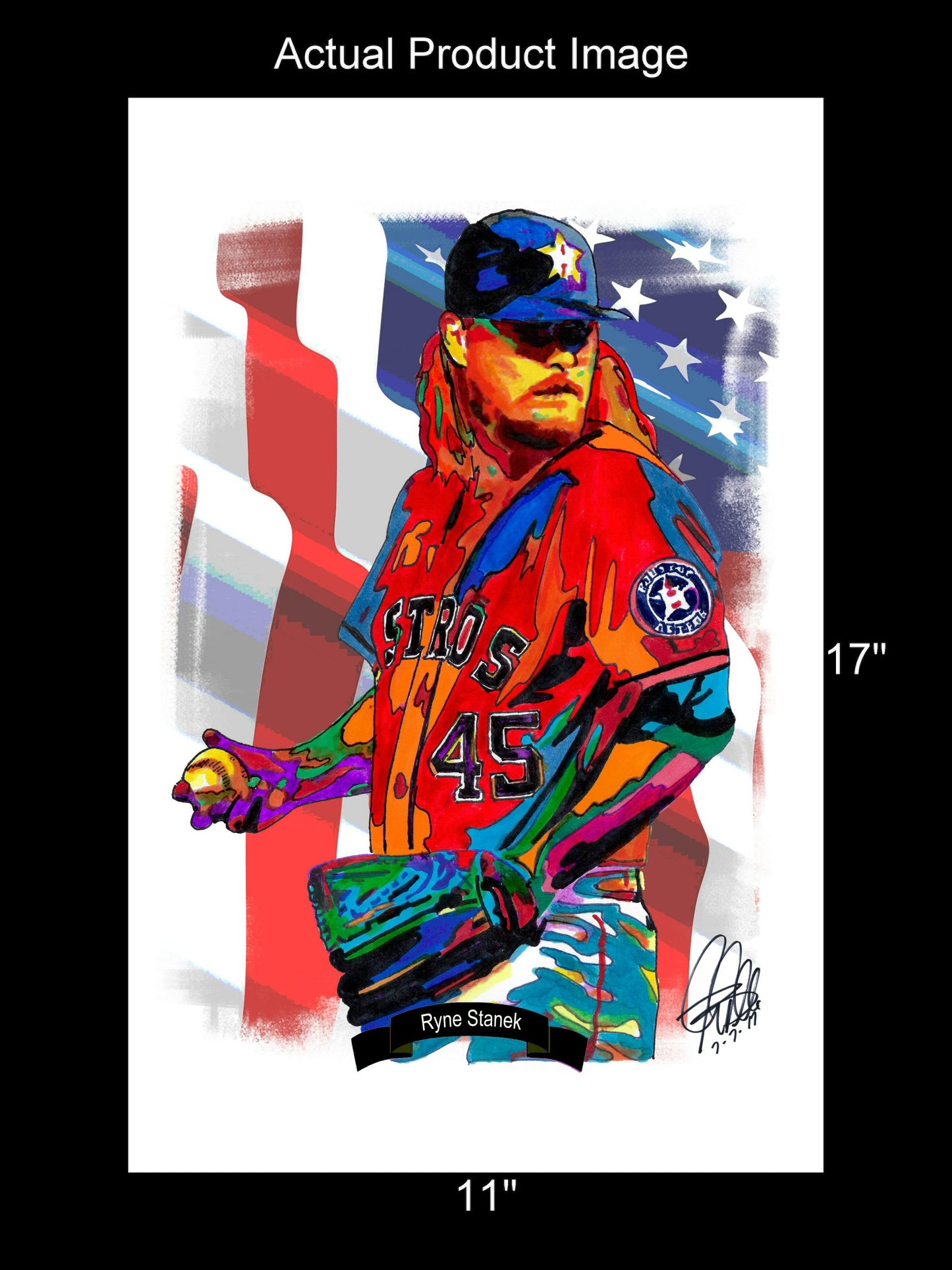 Ryne Stanek Houston Astros Baseball Sports Print Poster Wall Art 11x17