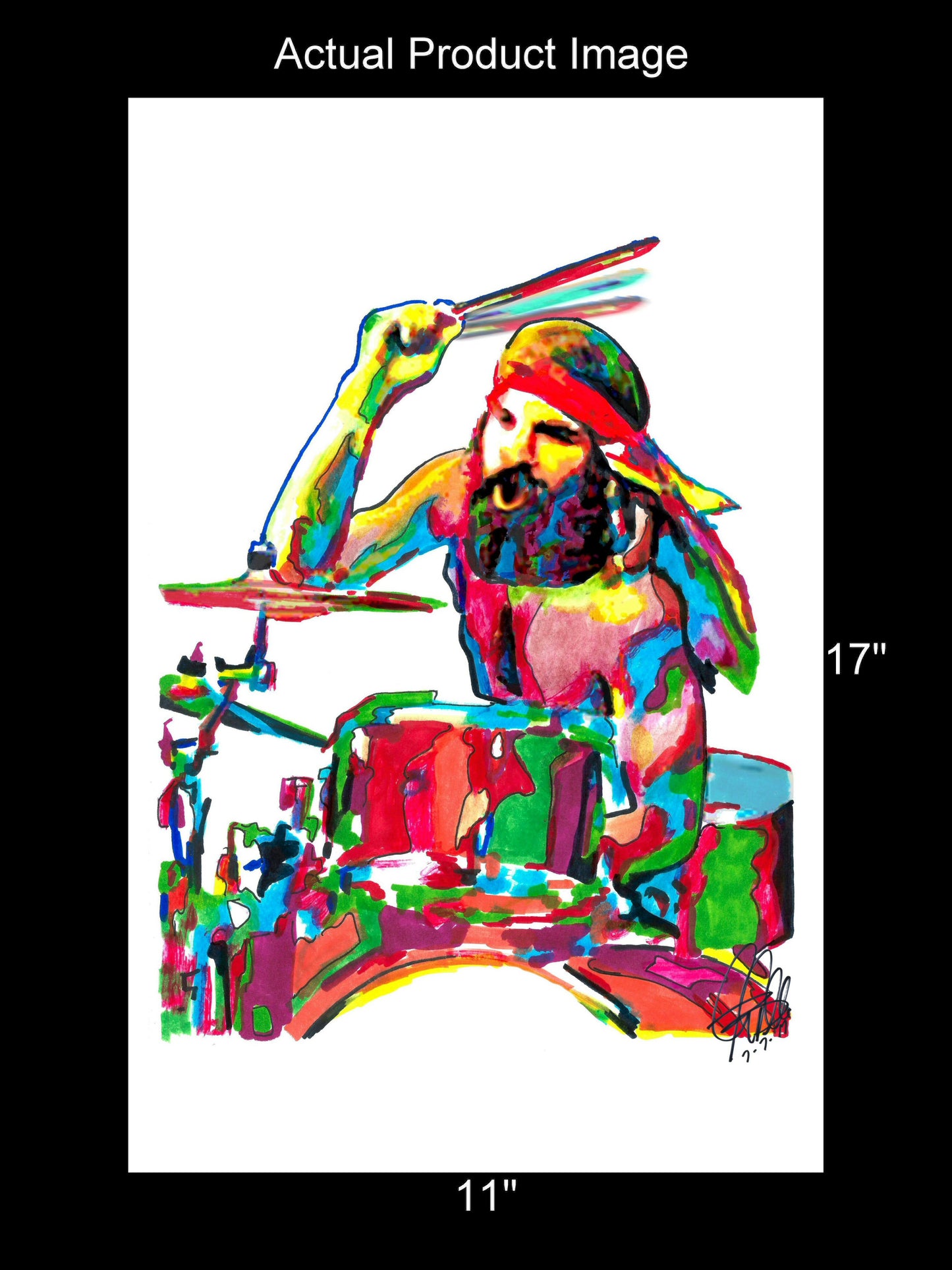 Artimus Pyle Lynyrd Skynyrd Drums Rock Music Poster Print Wall Art 11x17