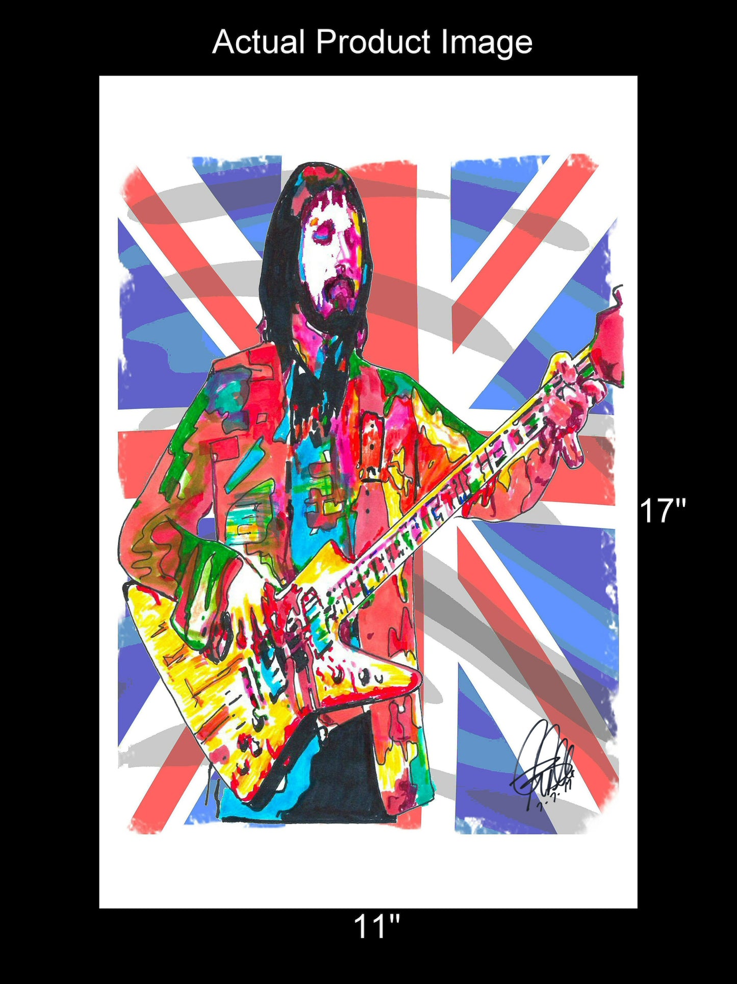 John Entwistle The Who Bass Guitar Hard Rock Music Poster Print Wall Art 11x17