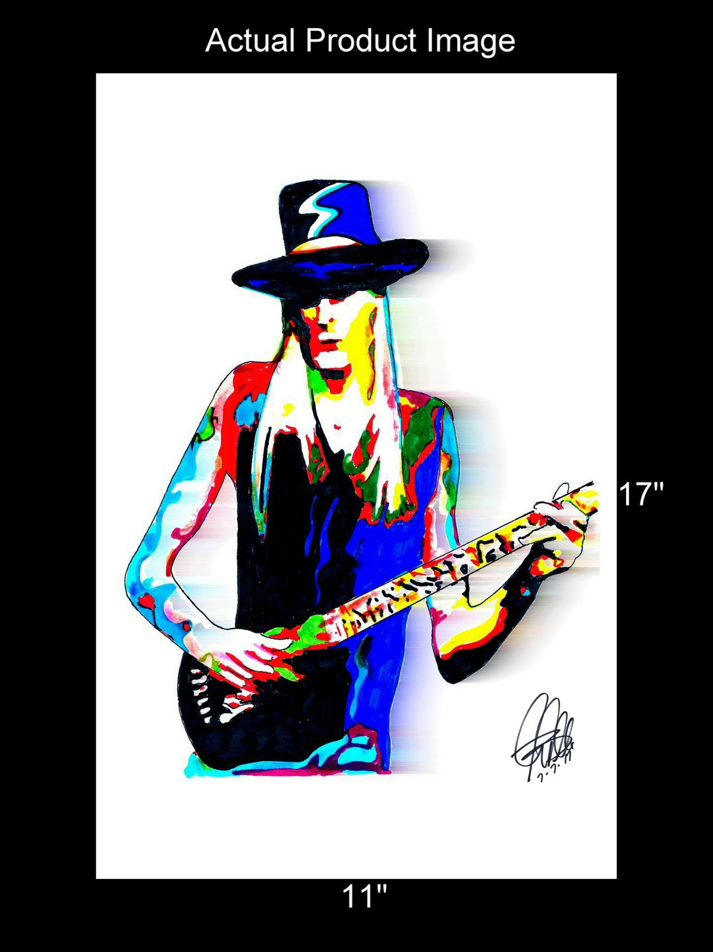 Johnny Winter Guitar Blues Rock Music Poster Print Wall Art 11x17