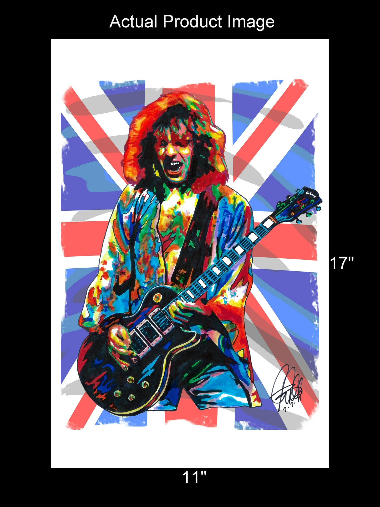 Peter Frampton Guitar Hard Rock Music Poster Print Wall Art 11x17