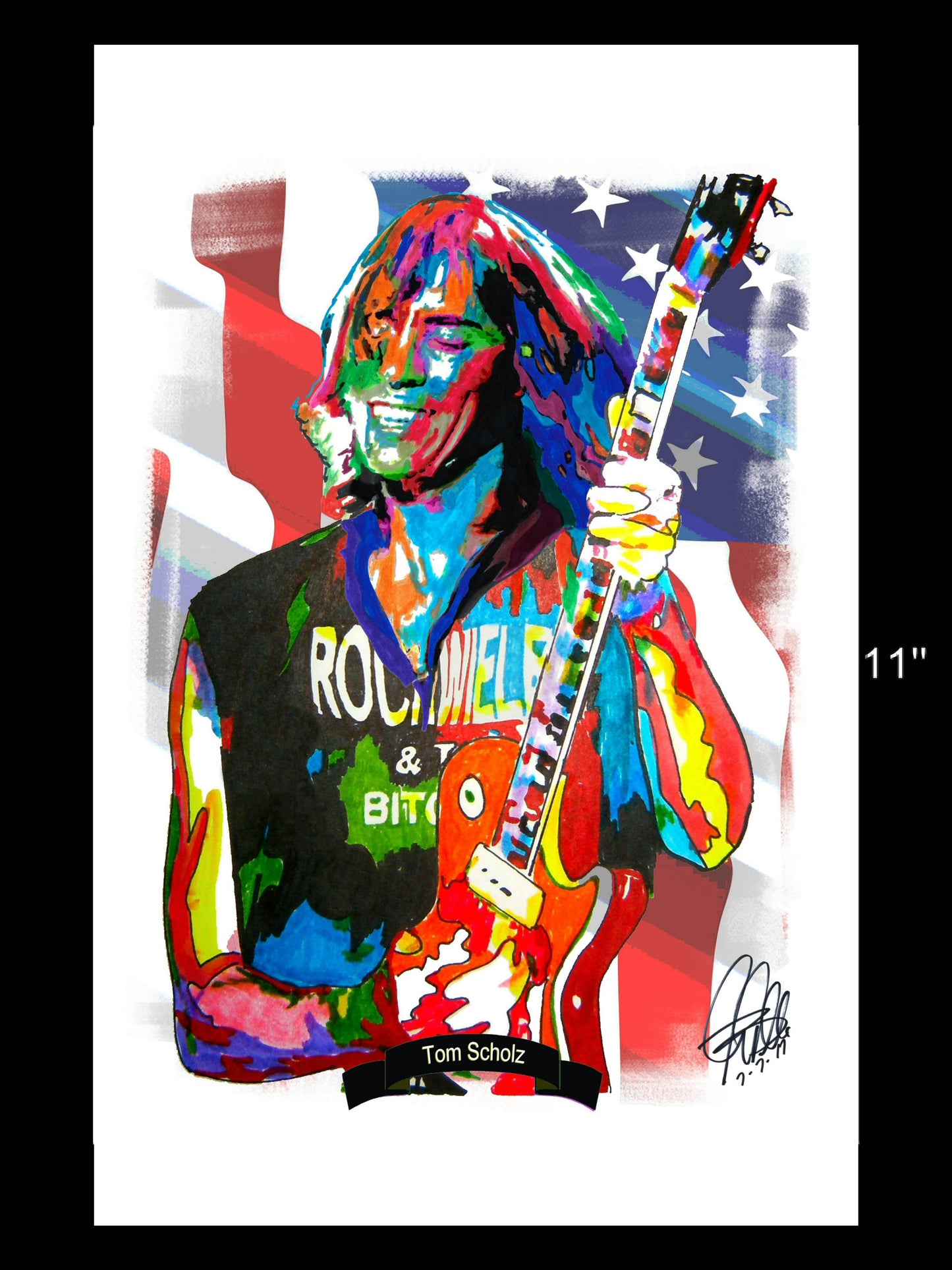 Tom Scholz Boston Guitar Hard Rock Music Print Poster Wall Art 11x17