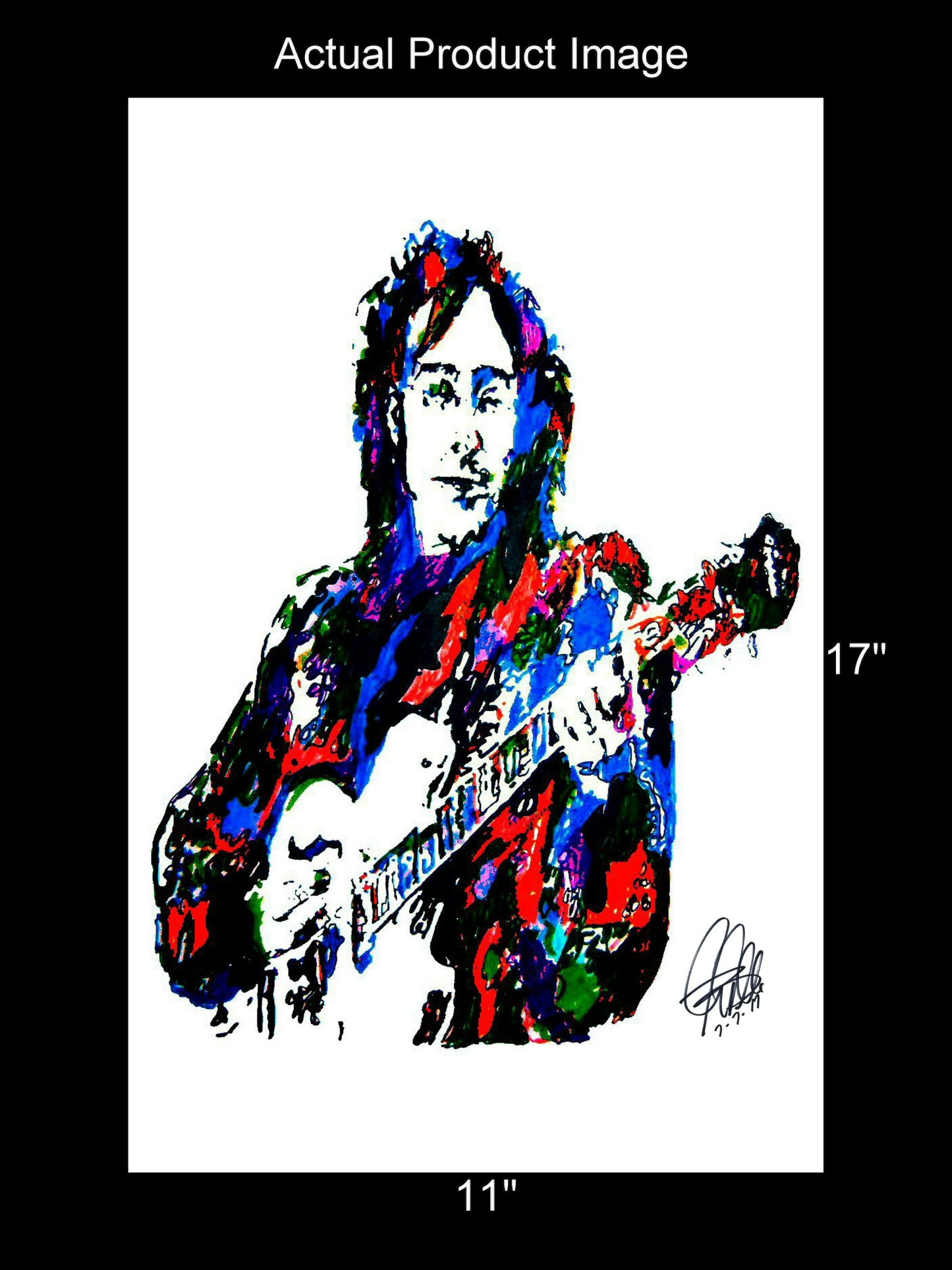 John Lennon The Beatles Singer Guitar Music Print Poster Wall Art 11x17