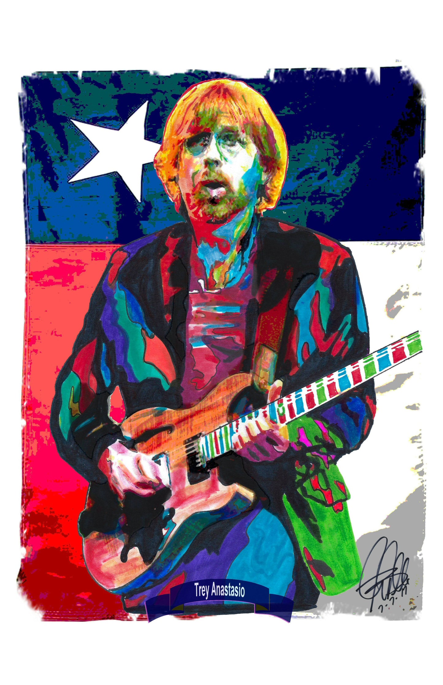 Trey Anastasio Phish Singer Guitar Rock Music Poster Print Wall Art 11x17