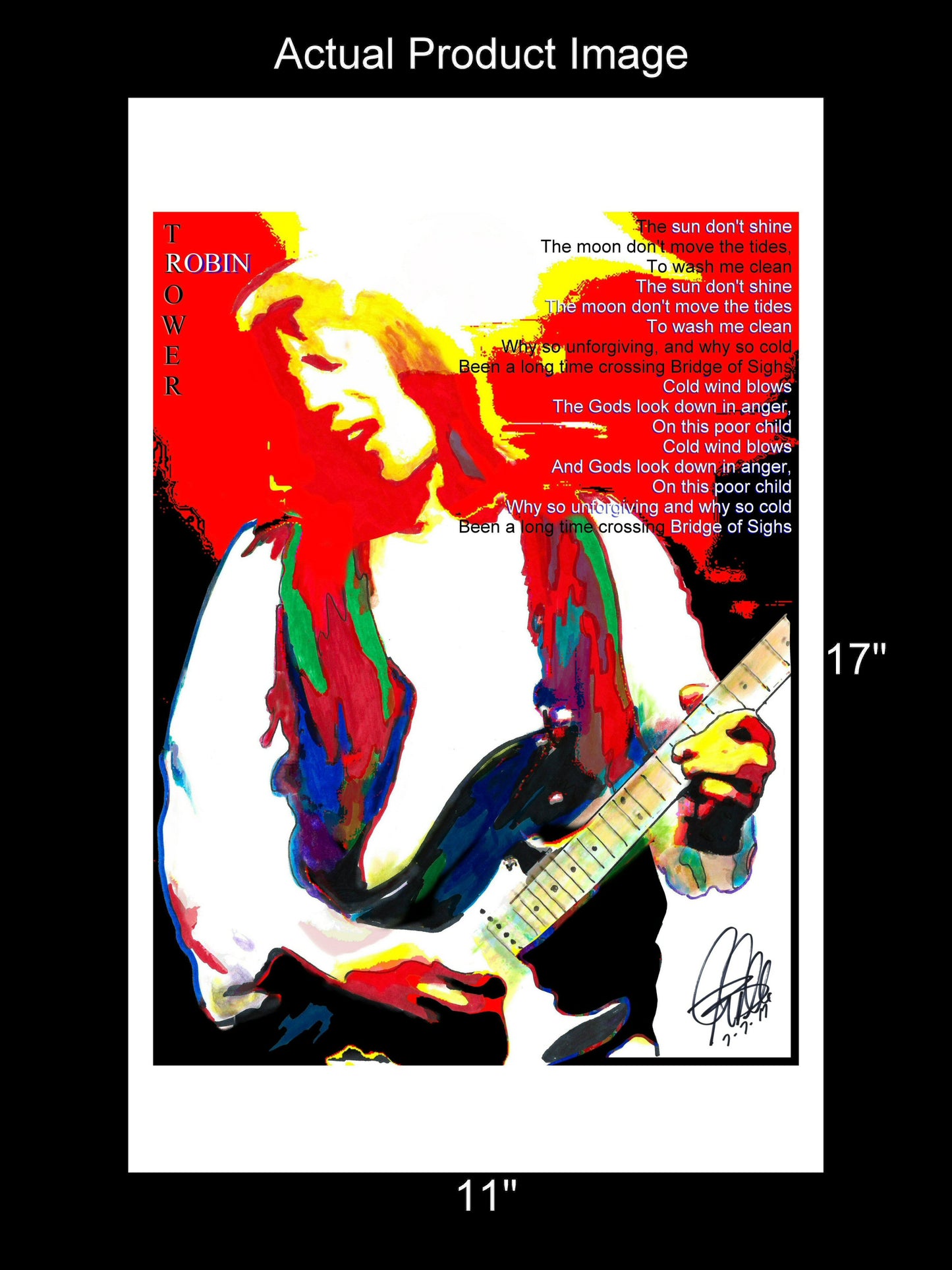 Robin Trower Bridge of Sighs Guitar Hard Rock Music Poster Print Wall Art 11x17