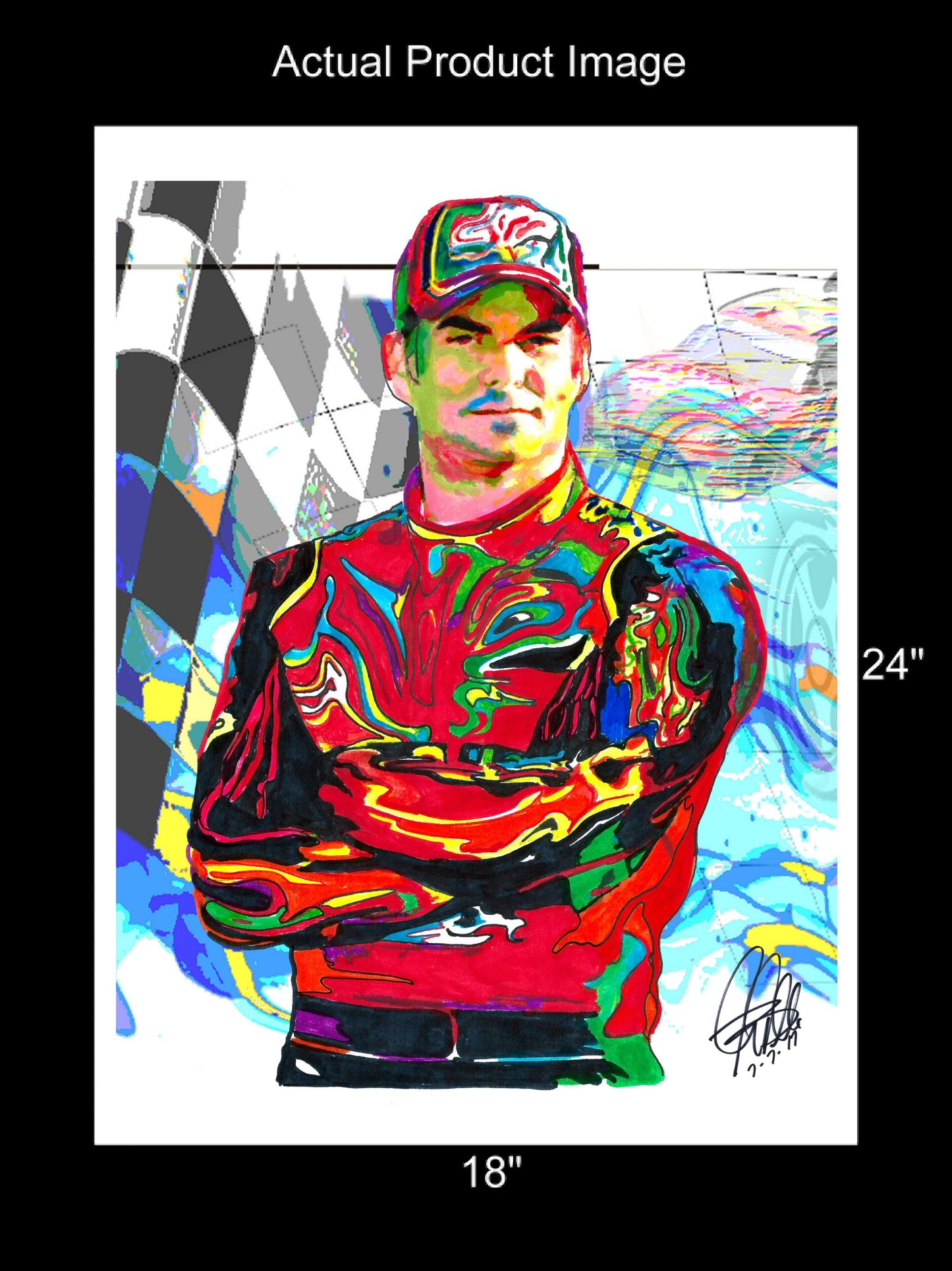 Jeff Gordon Nascar Stock Car Racing Poster Print Wall Art 18x24